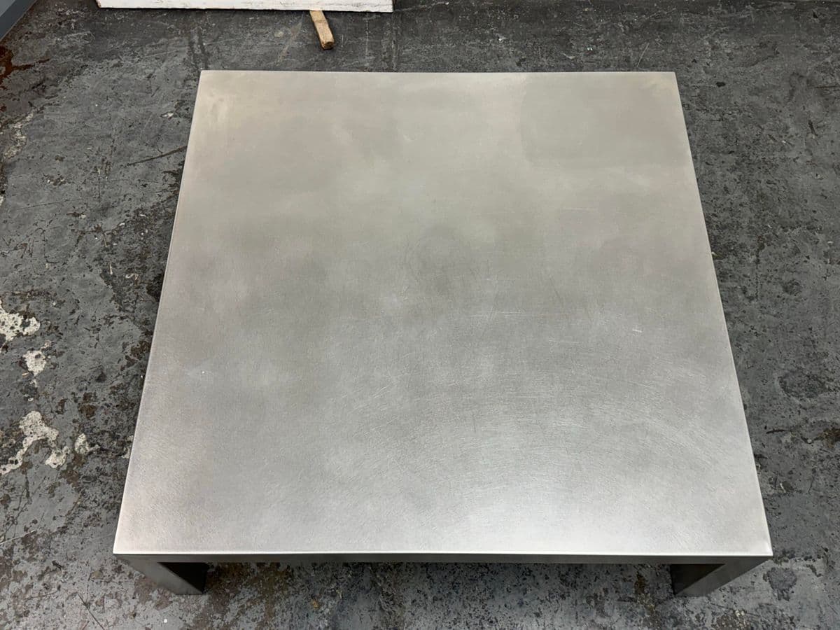Maria Pergay Style French Stainless Steel Coffee Table - Thumbnail 8