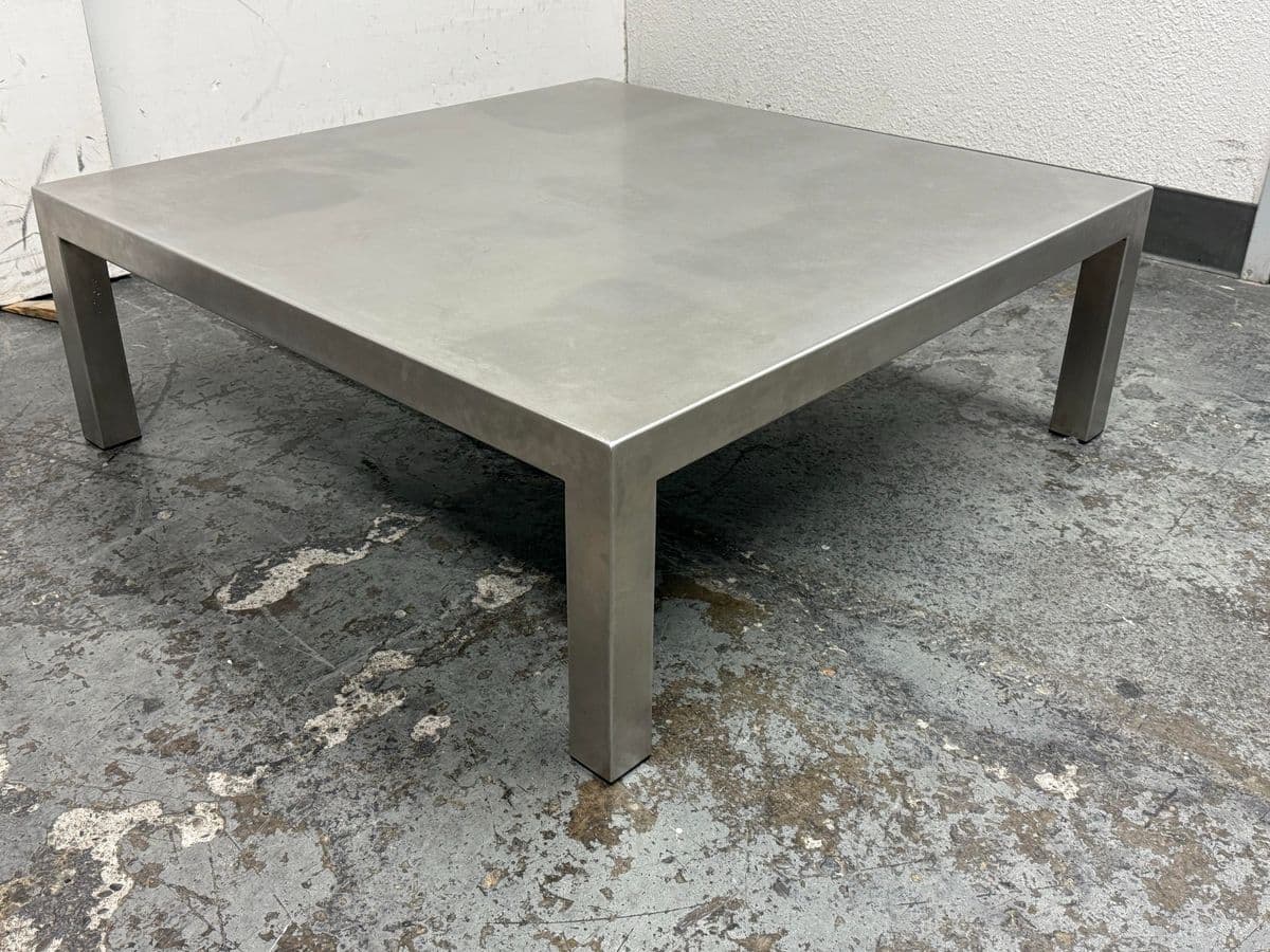 Maria Pergay Style French Stainless Steel Coffee Table - Thumbnail 4