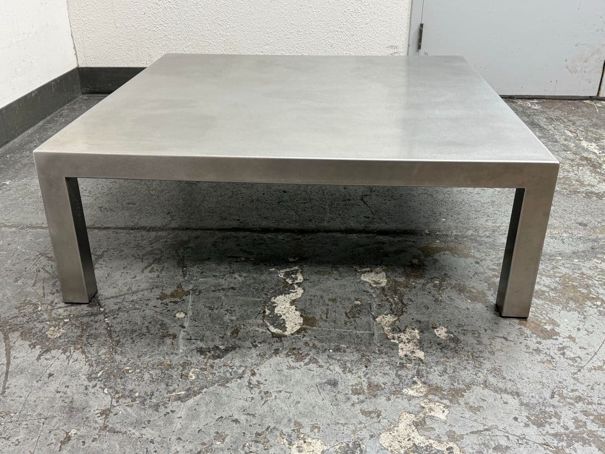 Maria Pergay Style French Stainless Steel Coffee Table - Thumbnail 6
