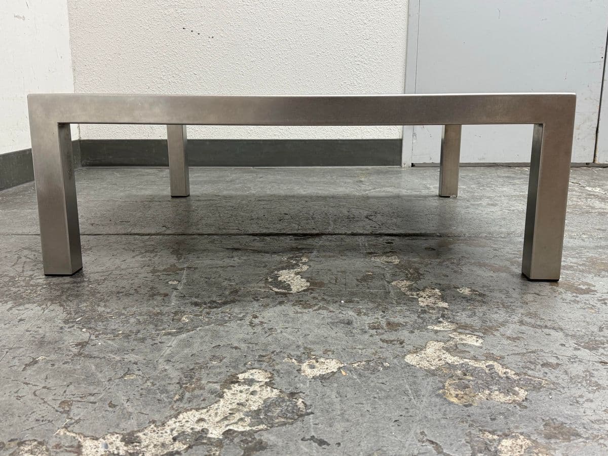 Maria Pergay Style French Stainless Steel Coffee Table - Thumbnail 5