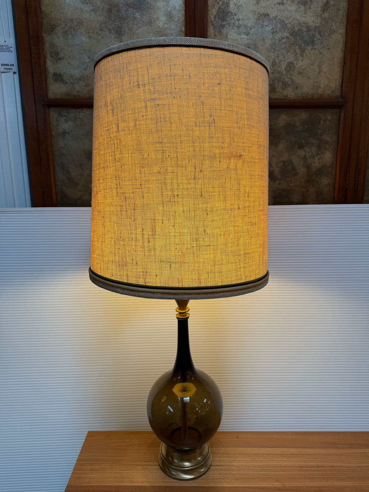 Mid 20th Century Glass Table Lamp - Thumbnail 3