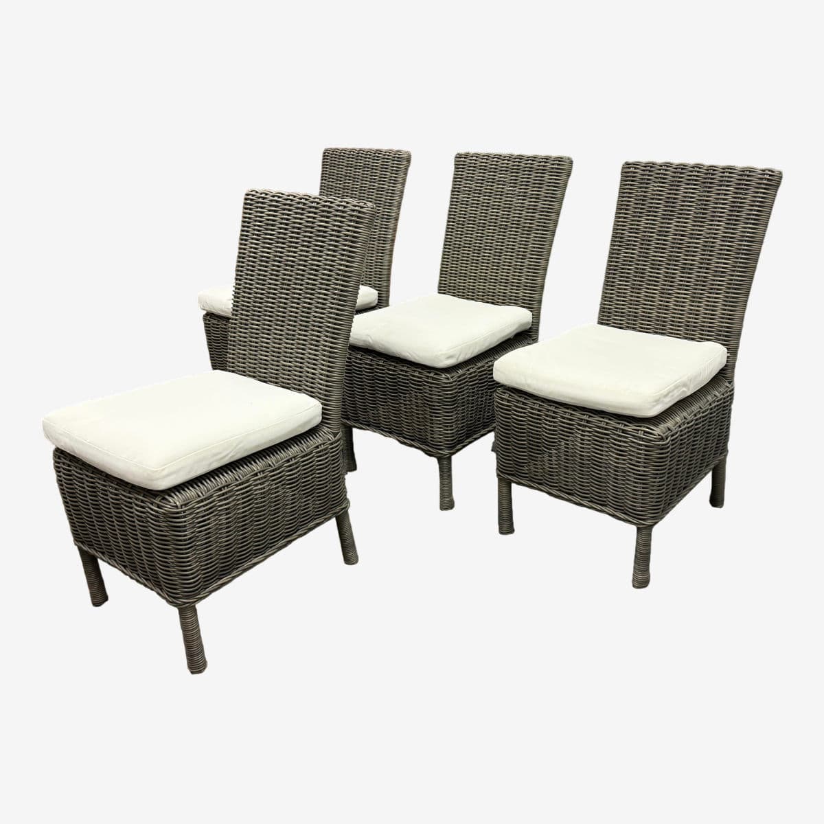 Pottery Barn Huntington Outdoor Dining Chairs + Cushion Covers, Set of Four - Image 1