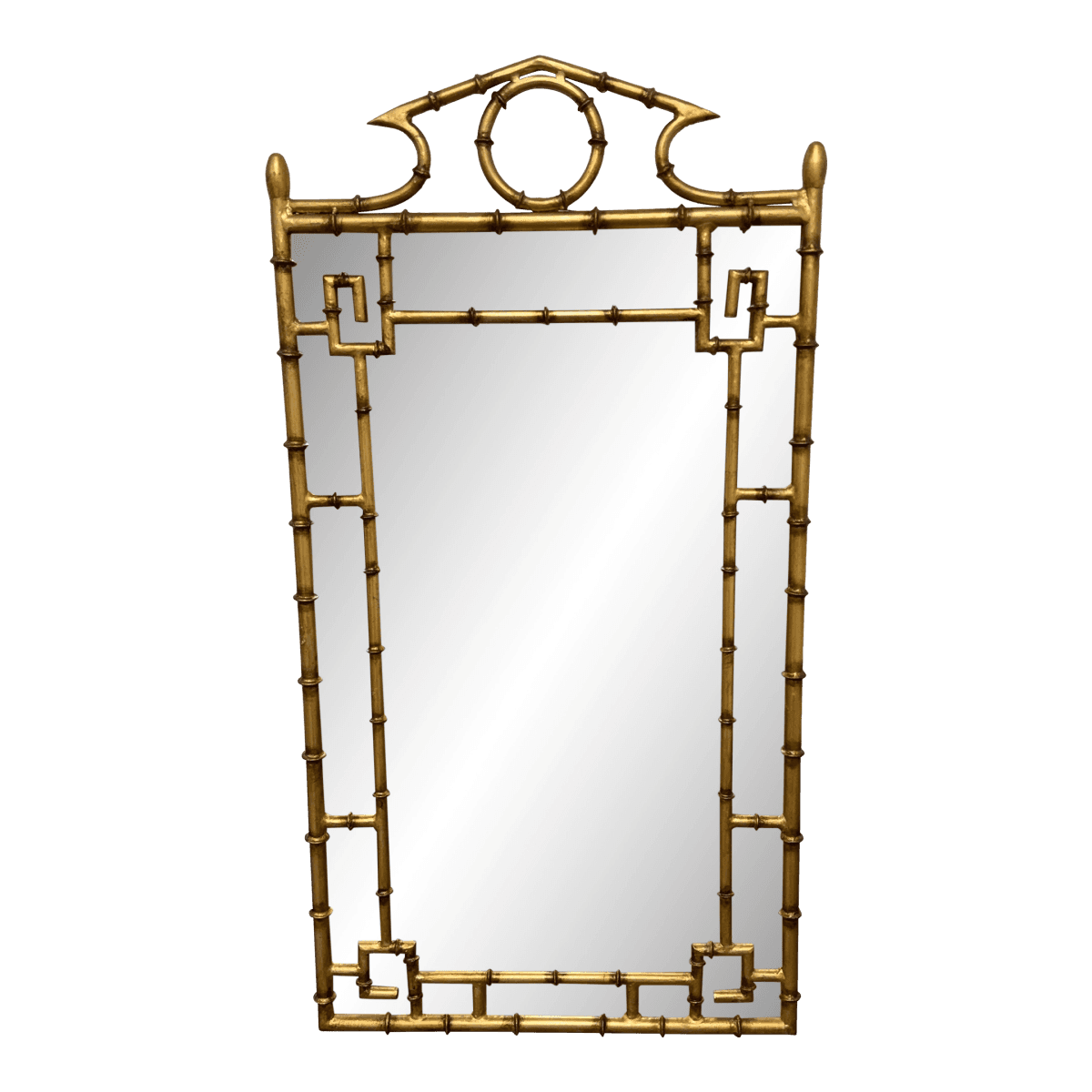 Regency Style Giltwood Faux Bamboo Wall Mirror - Thumbnail 2
