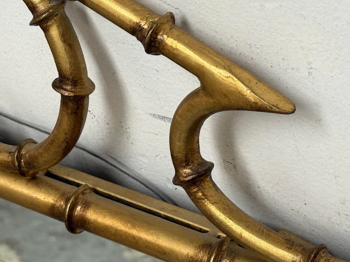 Regency Style Giltwood Faux Bamboo Wall Mirror - Thumbnail 7