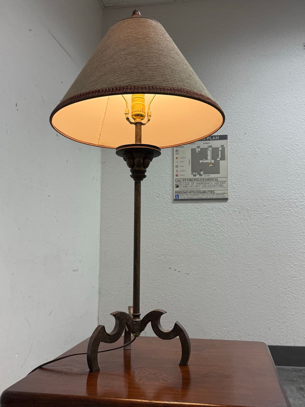 Rustic Wrought Iron Table Lamp - Thumbnail 6