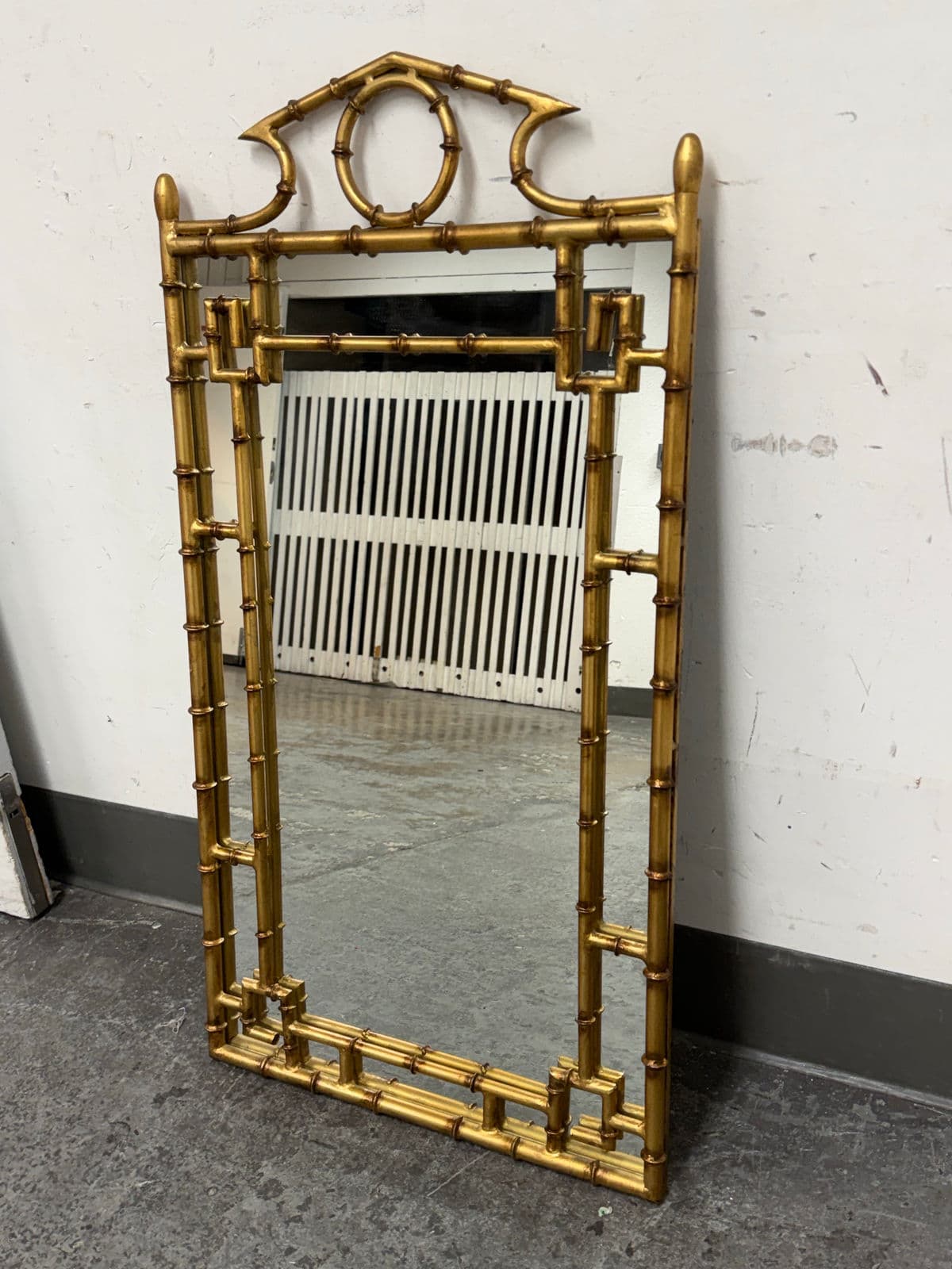 Regency Style Giltwood Faux Bamboo Wall Mirror - Thumbnail 3