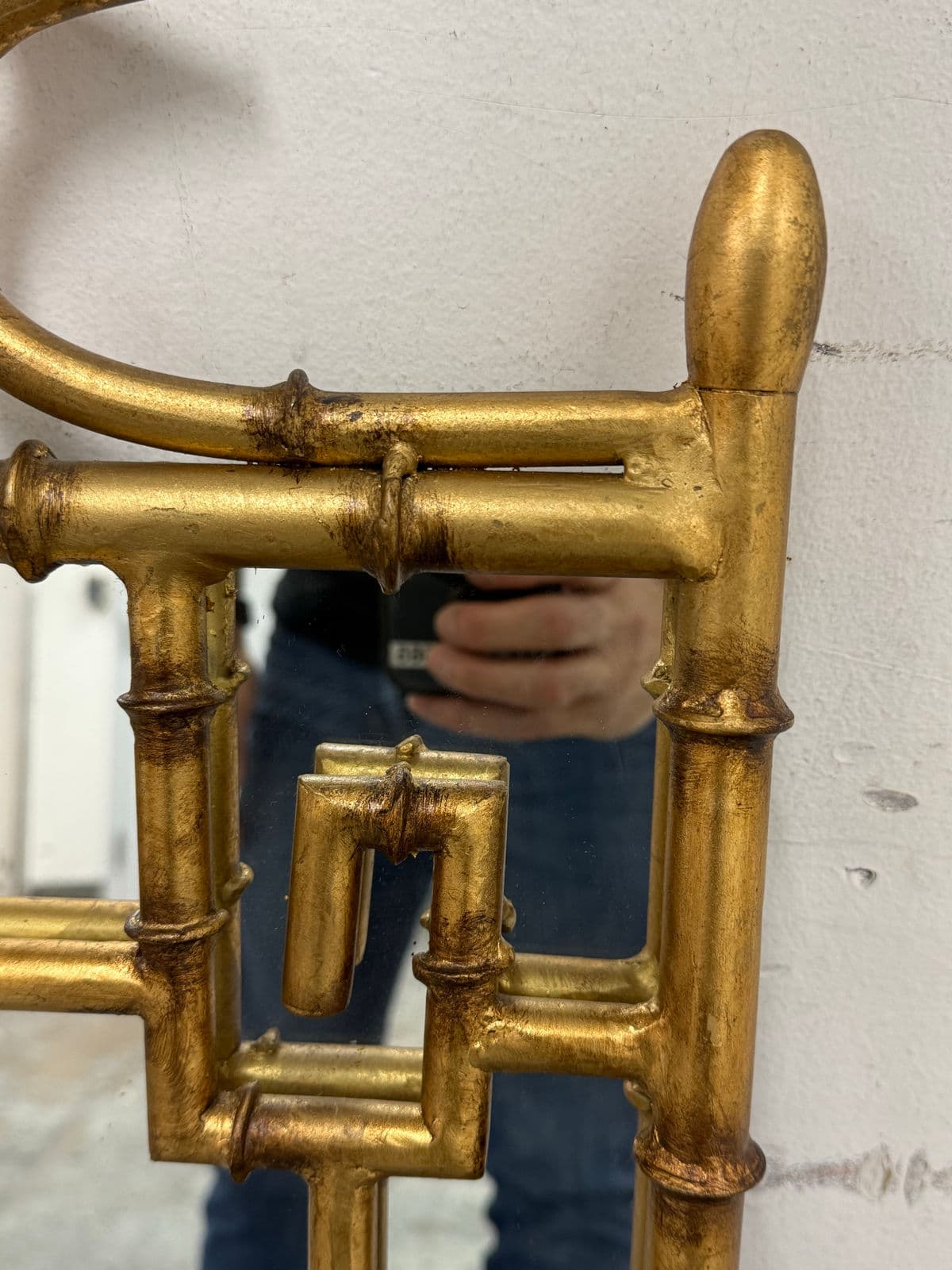 Regency Style Giltwood Faux Bamboo Wall Mirror - Thumbnail 8