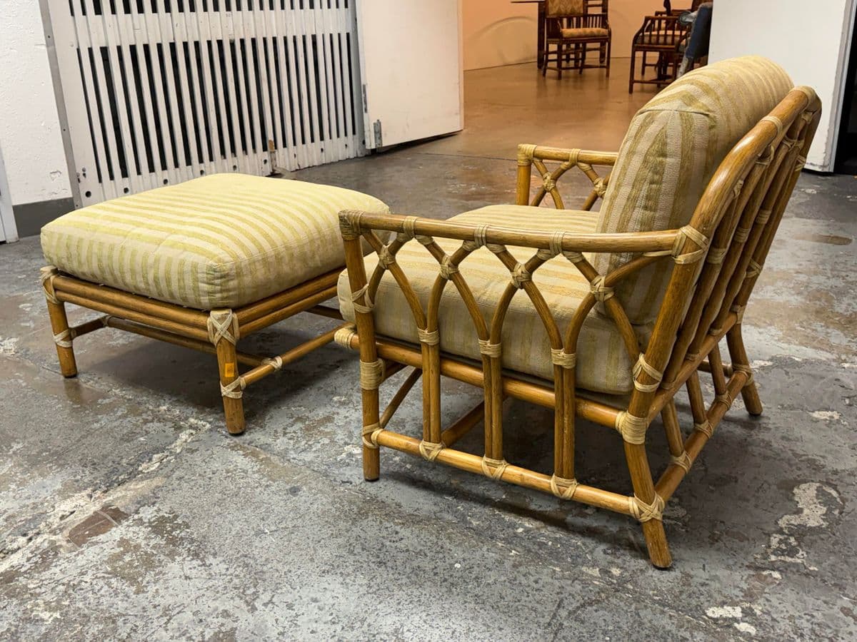 McGuire Furniture Cathedral Lounge Chair + Ottoman, Vintage - Thumbnail 5