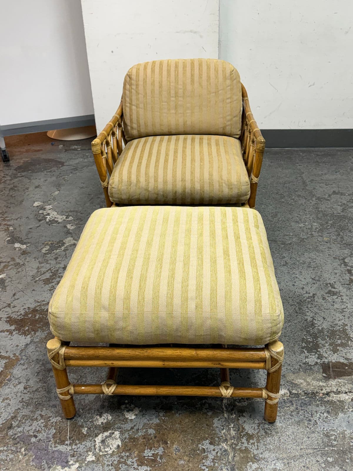 McGuire Furniture Cathedral Lounge Chair + Ottoman, Vintage - Thumbnail 6