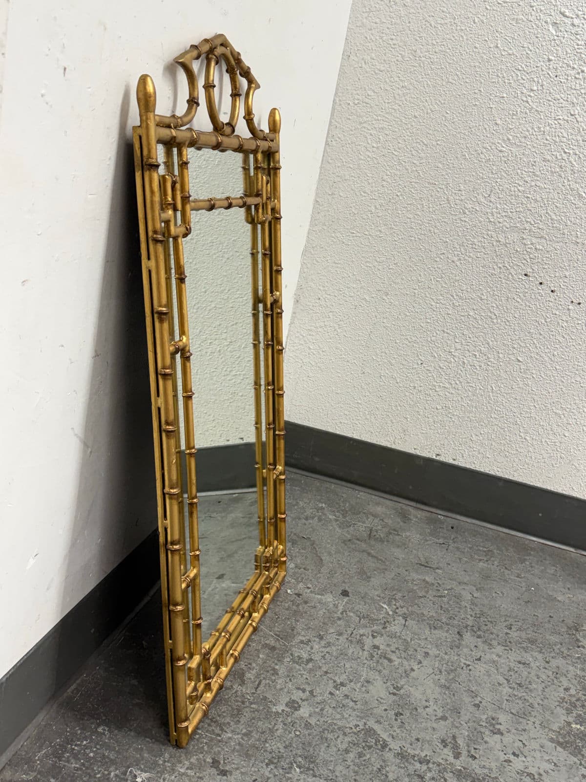 Regency Style Giltwood Faux Bamboo Wall Mirror - Thumbnail 5