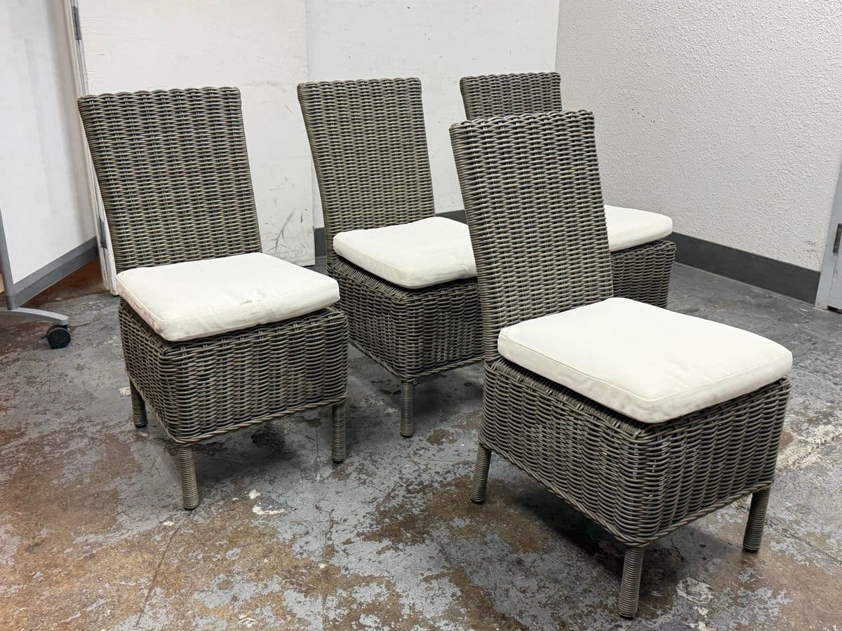 Pottery Barn Huntington Outdoor Dining Chairs + Cushion Covers, Set of Four - Thumbnail 4