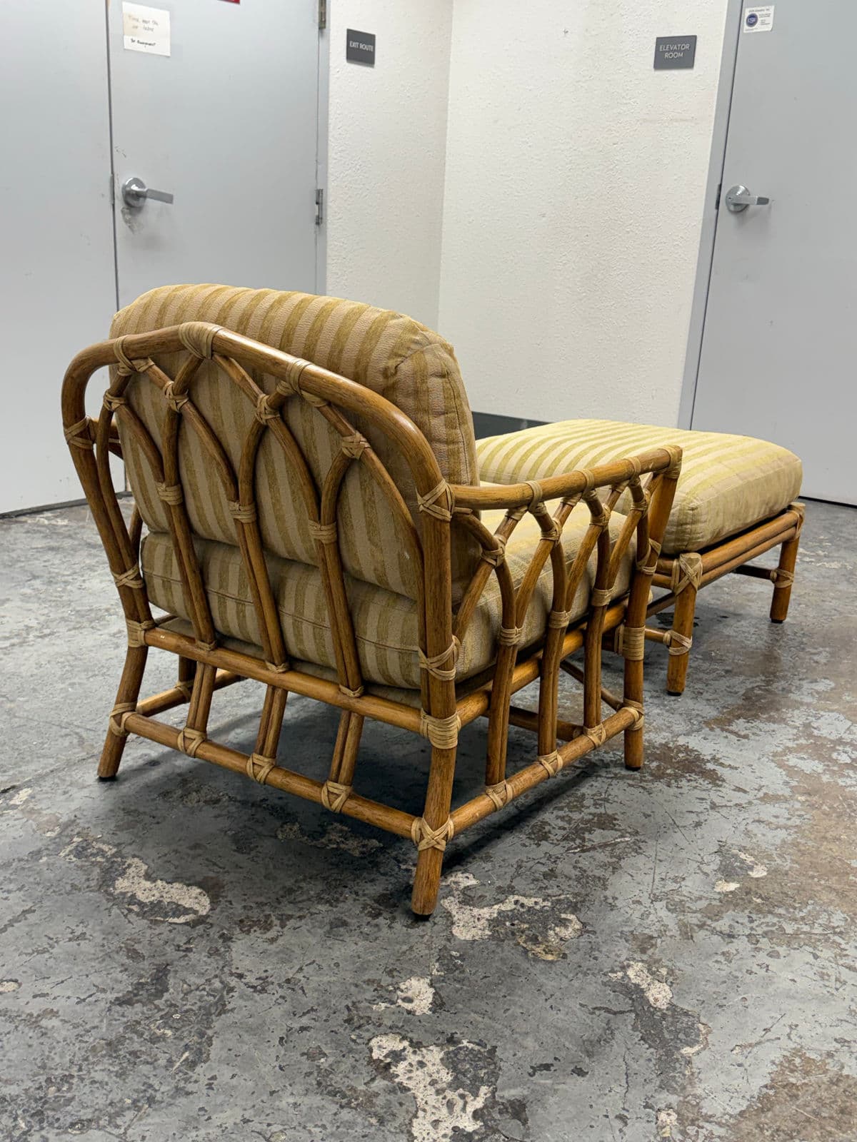 McGuire Furniture Cathedral Lounge Chair + Ottoman, Vintage - Thumbnail 8