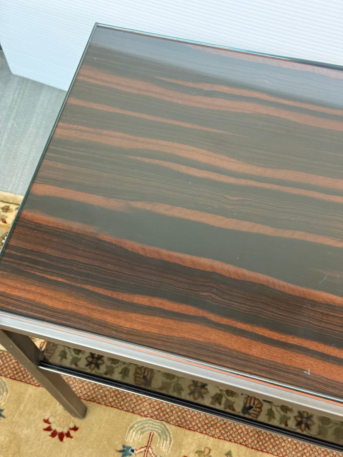 Macassar Ebony/Smoked Glass Side Table - Thumbnail 5
