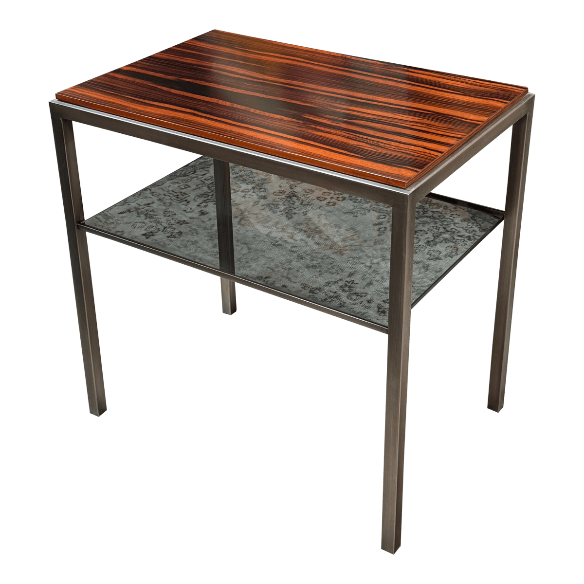 Macassar Ebony/Smoked Glass Side Table - Thumbnail 2