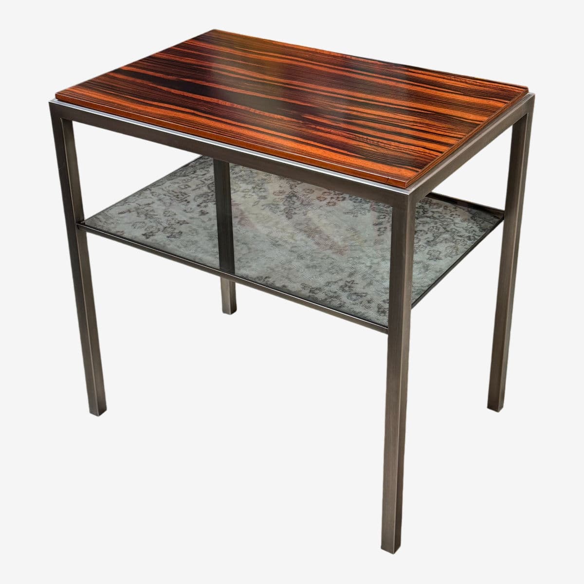 Macassar Ebony/Smoked Glass Side Table - Image 1