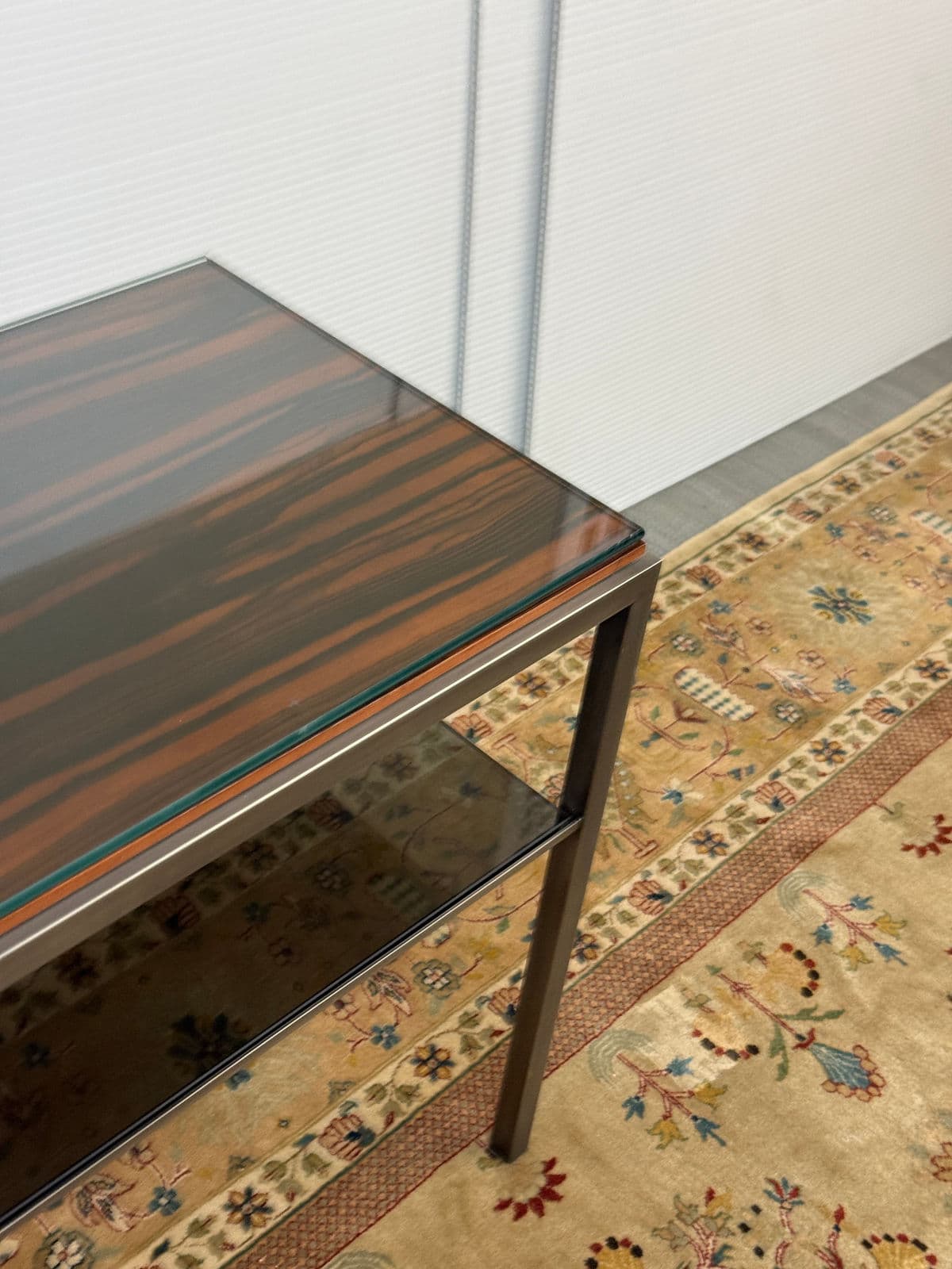 Macassar Ebony/Smoked Glass Side Table - Thumbnail 4