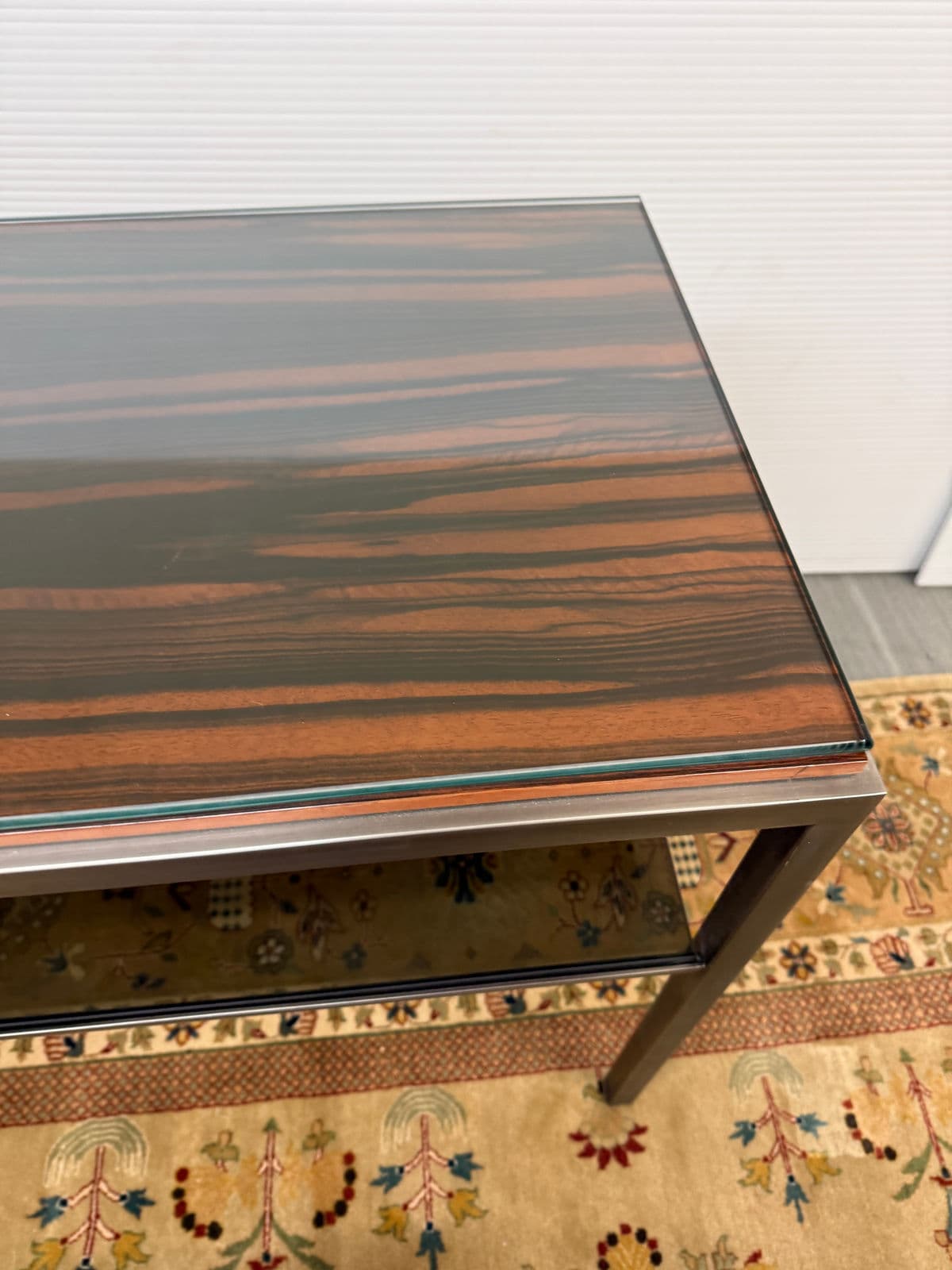 Macassar Ebony/Smoked Glass Side Table - Thumbnail 8