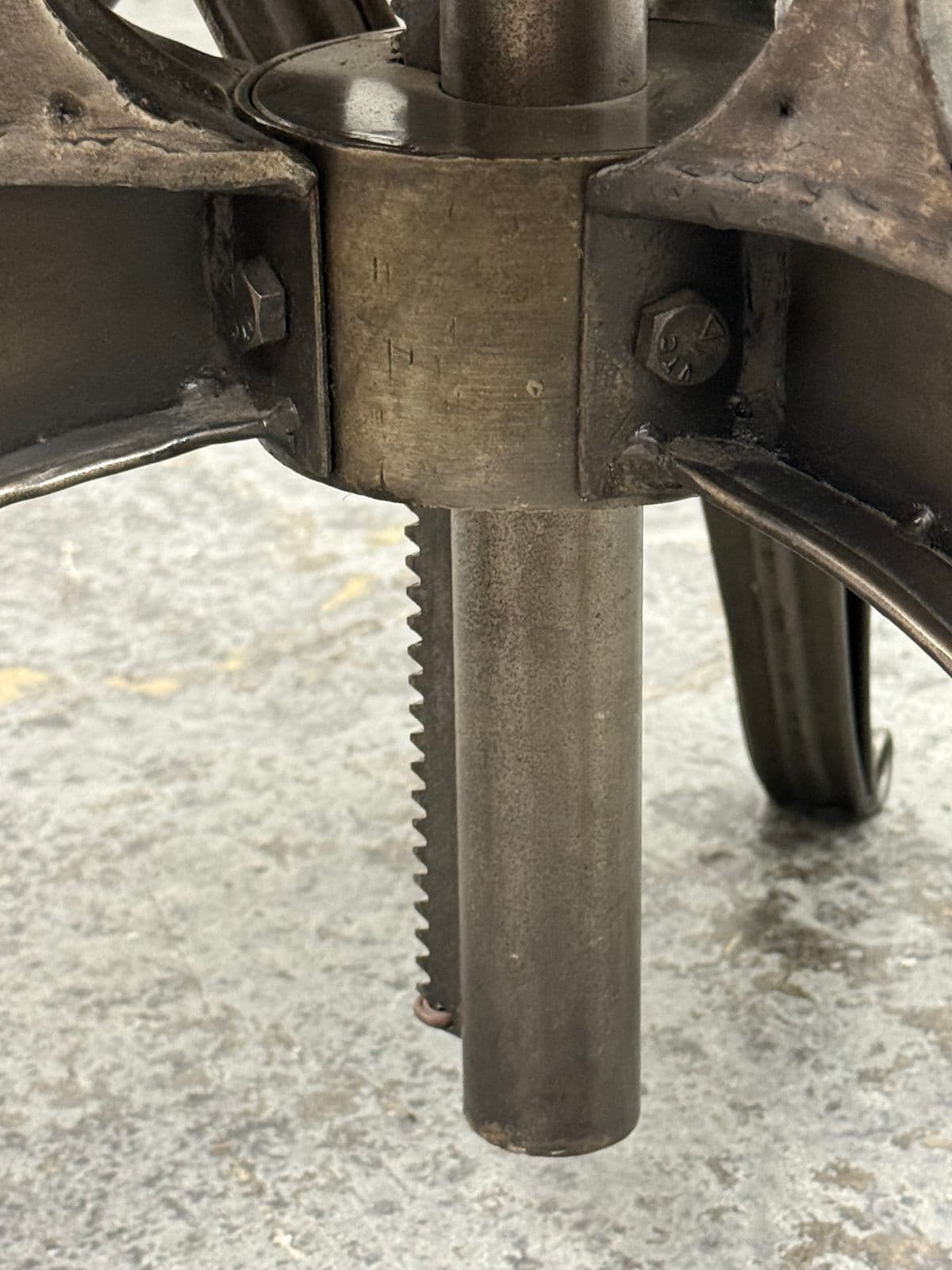 Arhaus Industrial Modern Round Metal Adjustable Weston Crank End Table - Thumbnail 10