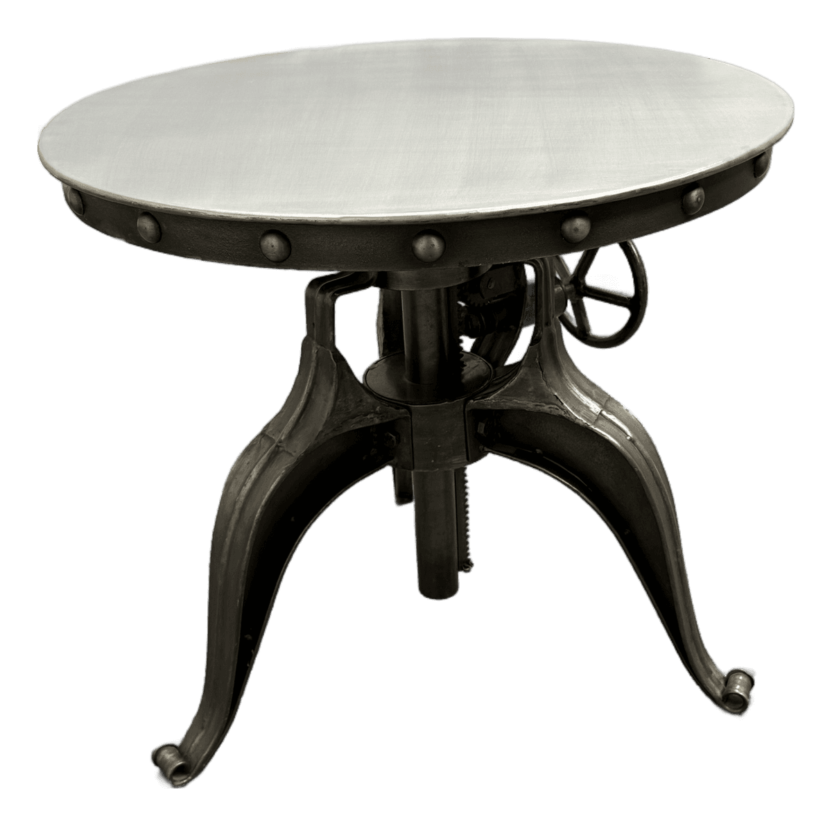 Arhaus Industrial Modern Round Metal Adjustable Weston Crank End Table - Thumbnail 2