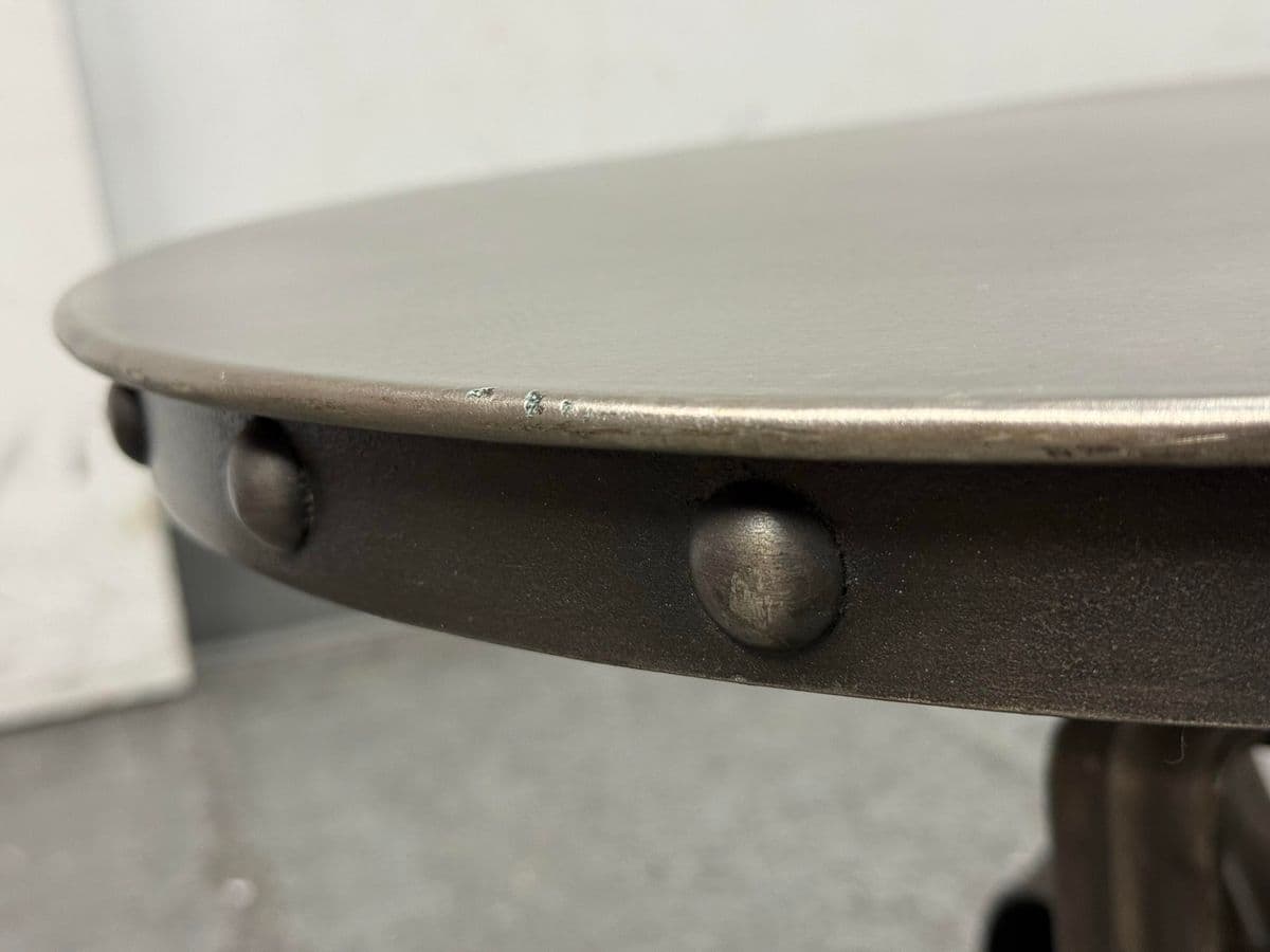 Arhaus Industrial Modern Round Metal Adjustable Weston Crank End Table - Thumbnail 6