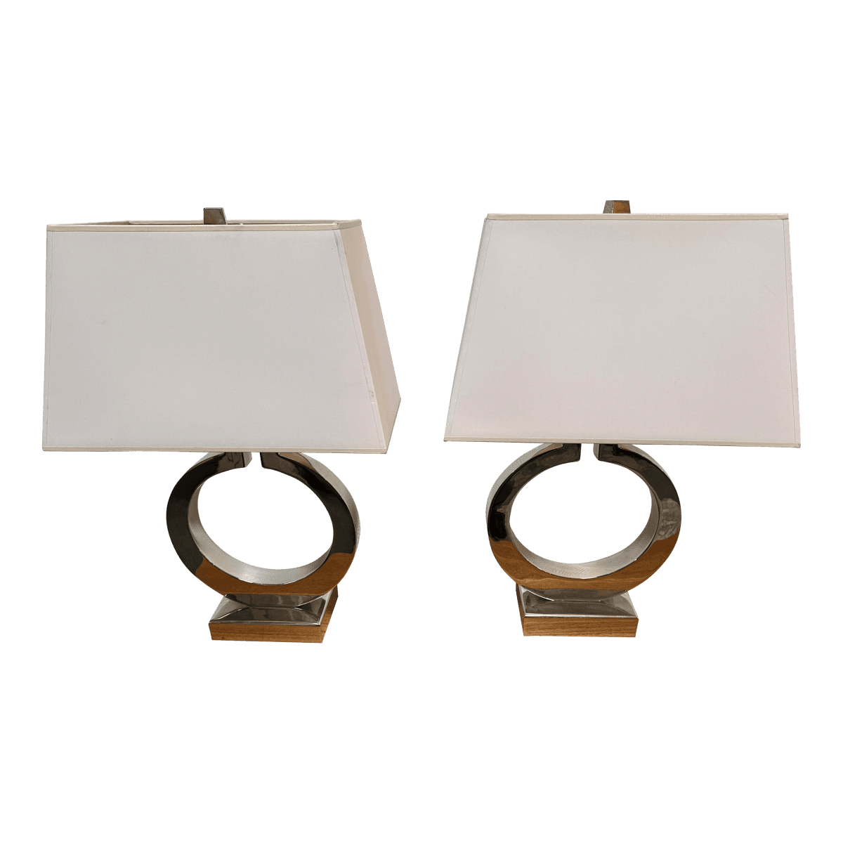 Contemporary Ring Form Table Lamps, Pair - Thumbnail 2