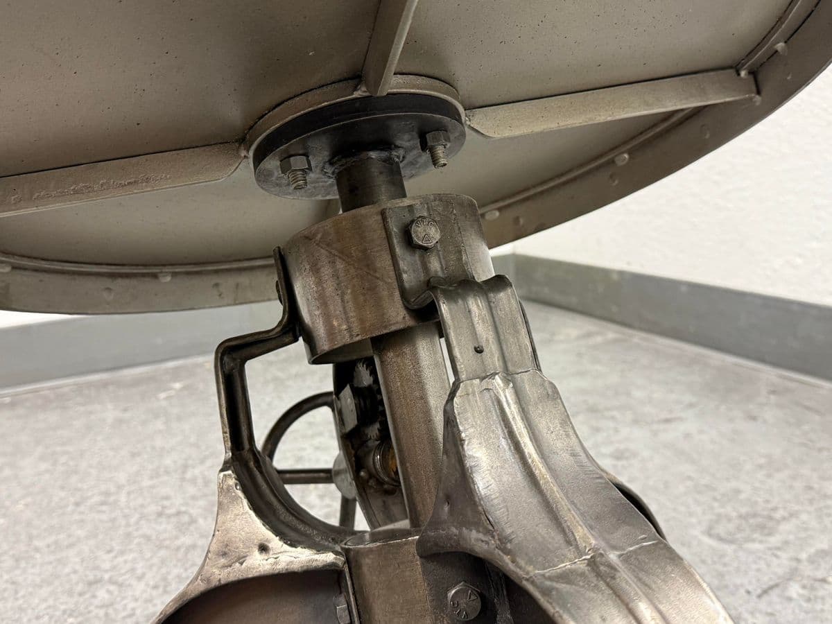 Arhaus Industrial Modern Round Metal Adjustable Weston Crank End Table - Thumbnail 13