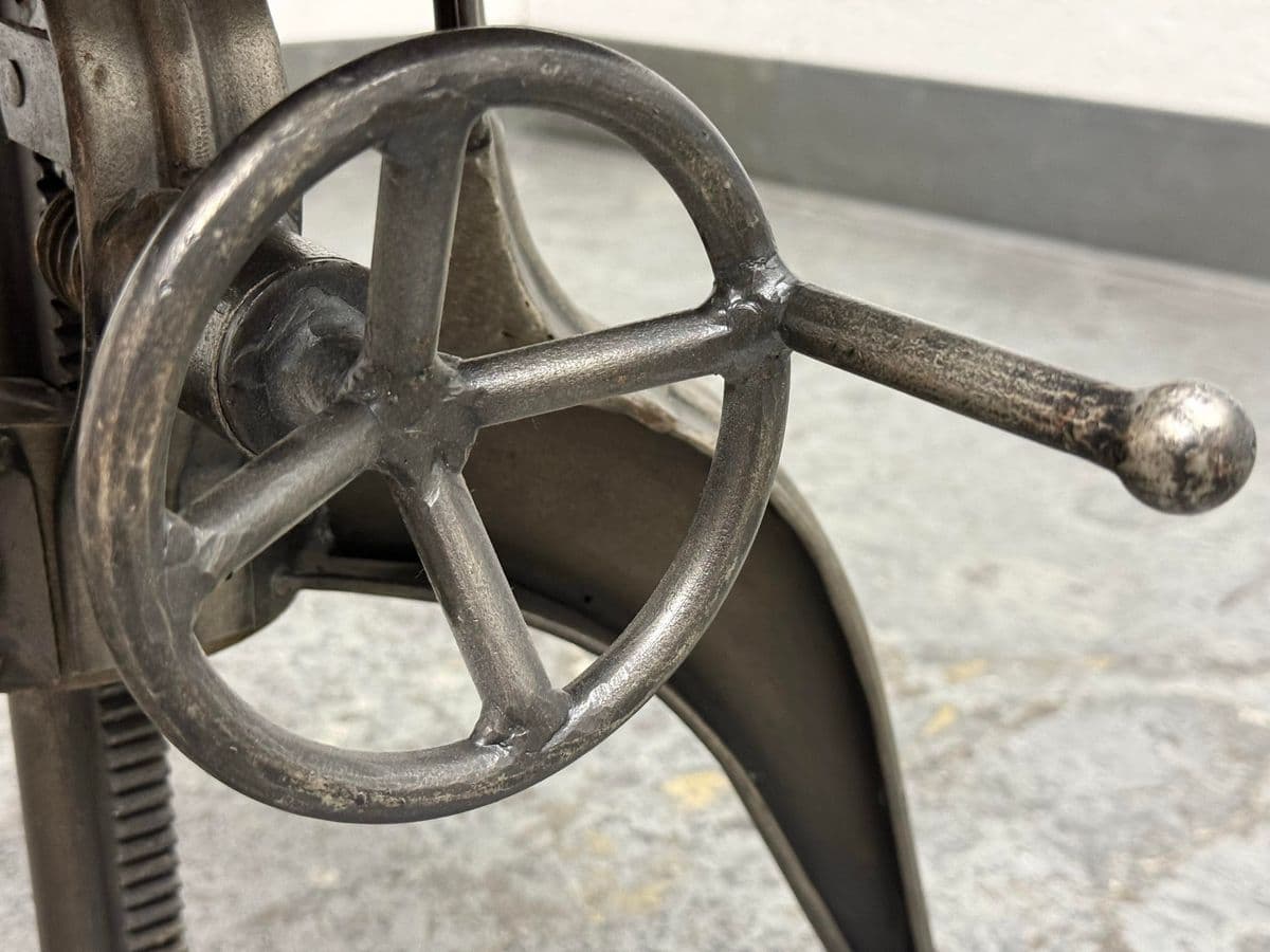 Arhaus Industrial Modern Round Metal Adjustable Weston Crank End Table - Thumbnail 8