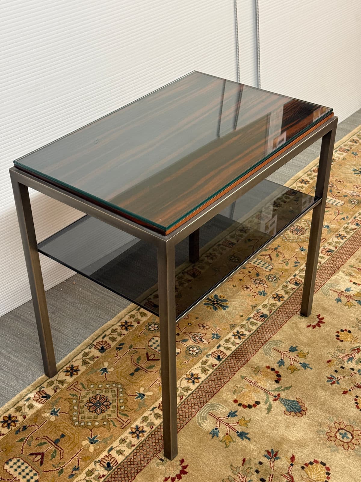 Macassar Ebony/Smoked Glass Side Table - Thumbnail 12