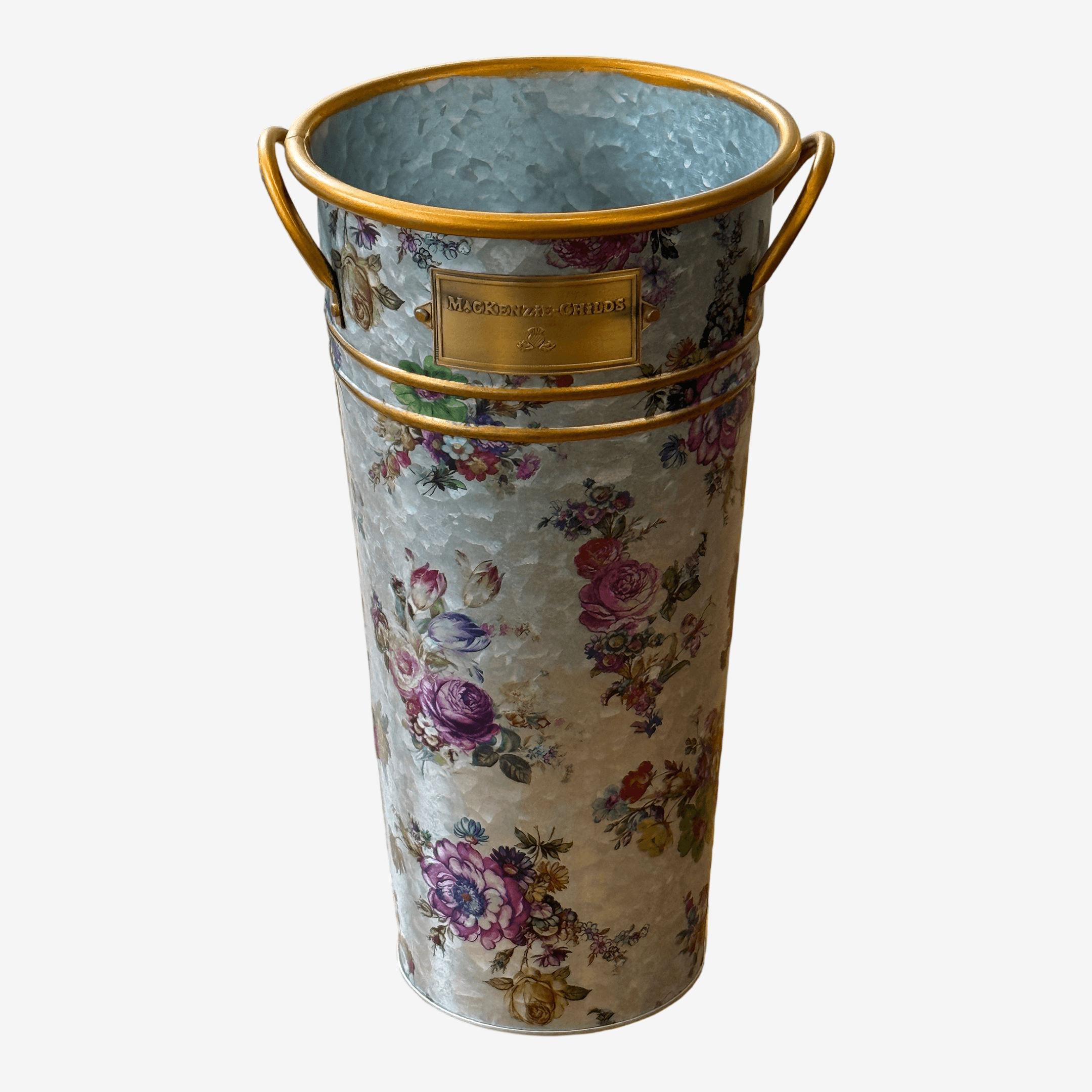 Mackenzie Childs Galvanized Metal Flower Market Vase - Image 1