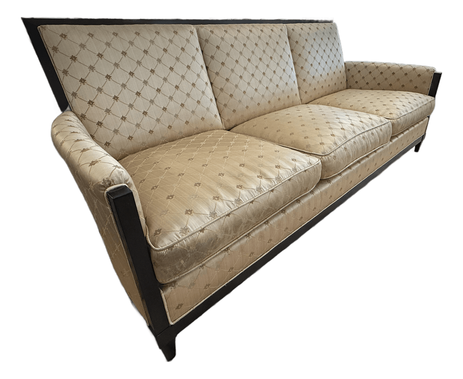 Donghia Golden Sofa With Exposed Wood Frame - Thumbnail 4