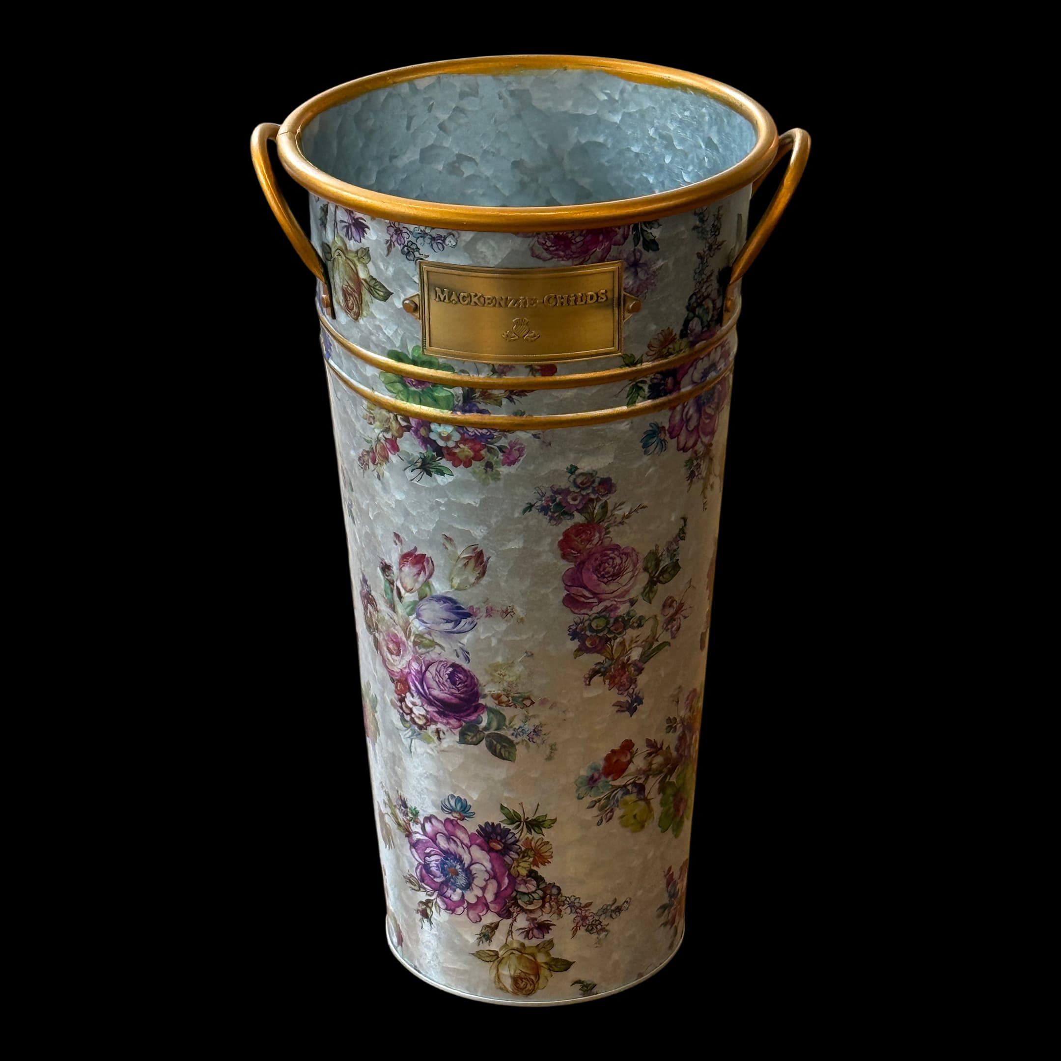 Mackenzie Childs Galvanized Metal Flower Market Vase - Thumbnail 2