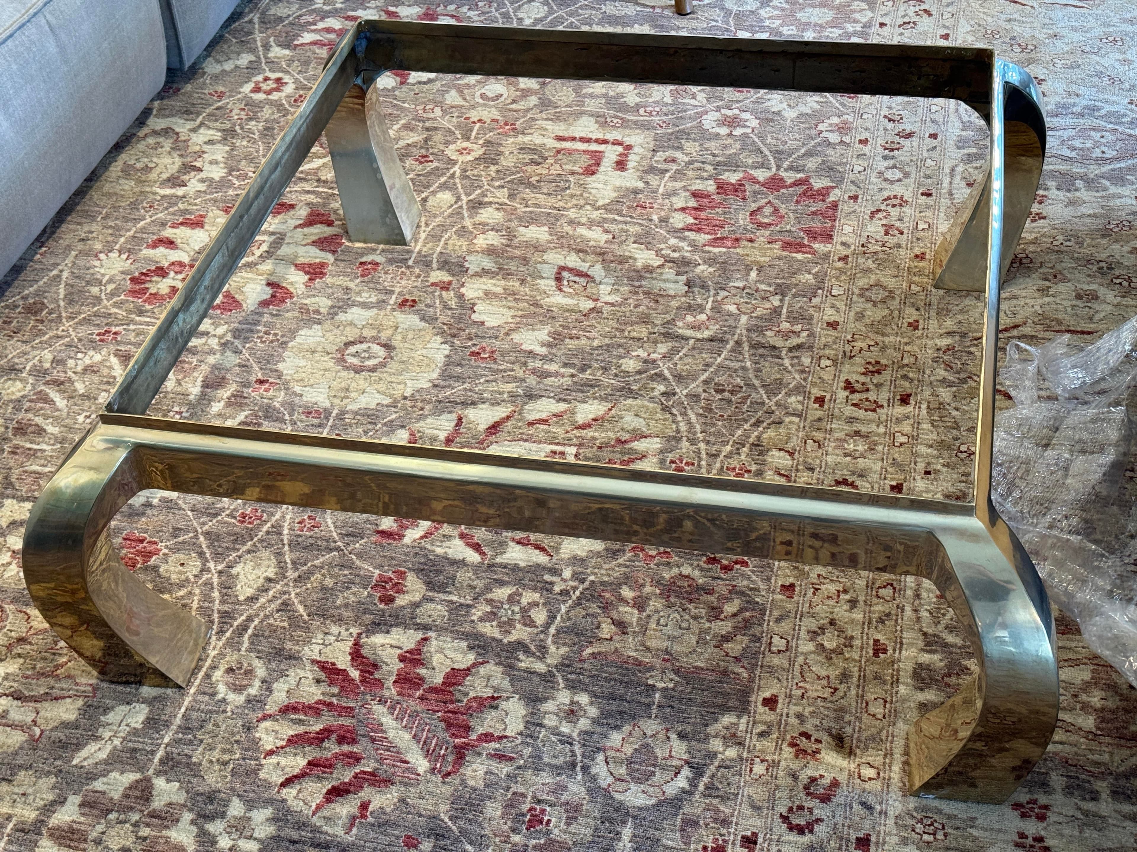 Henredon Italian Travertine + Brass Coffee Table, Circa 1970's - Thumbnail 8