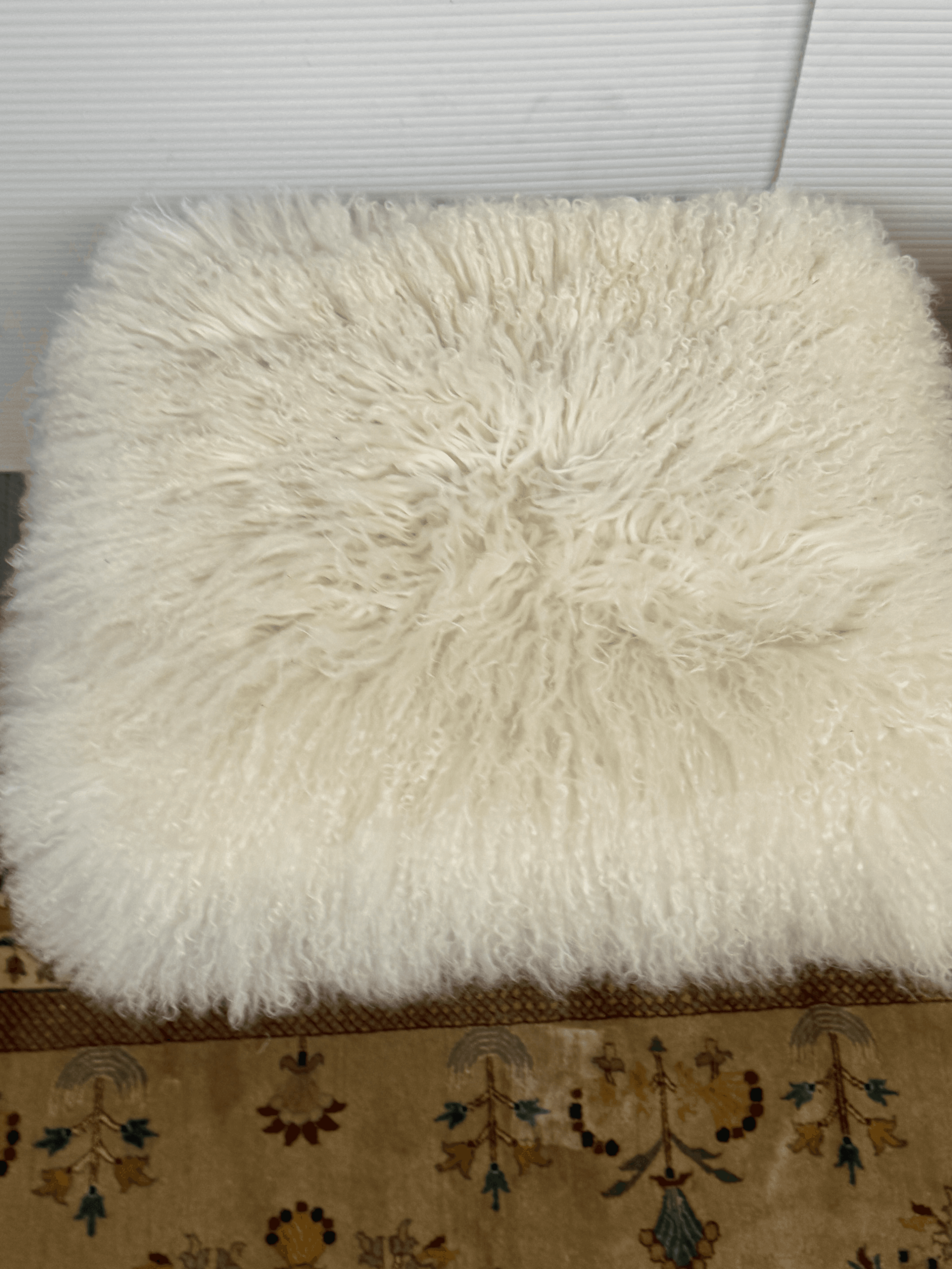 Outpost Original Tibetan Lambskin + Brass Ottomans, Pair - Thumbnail 11