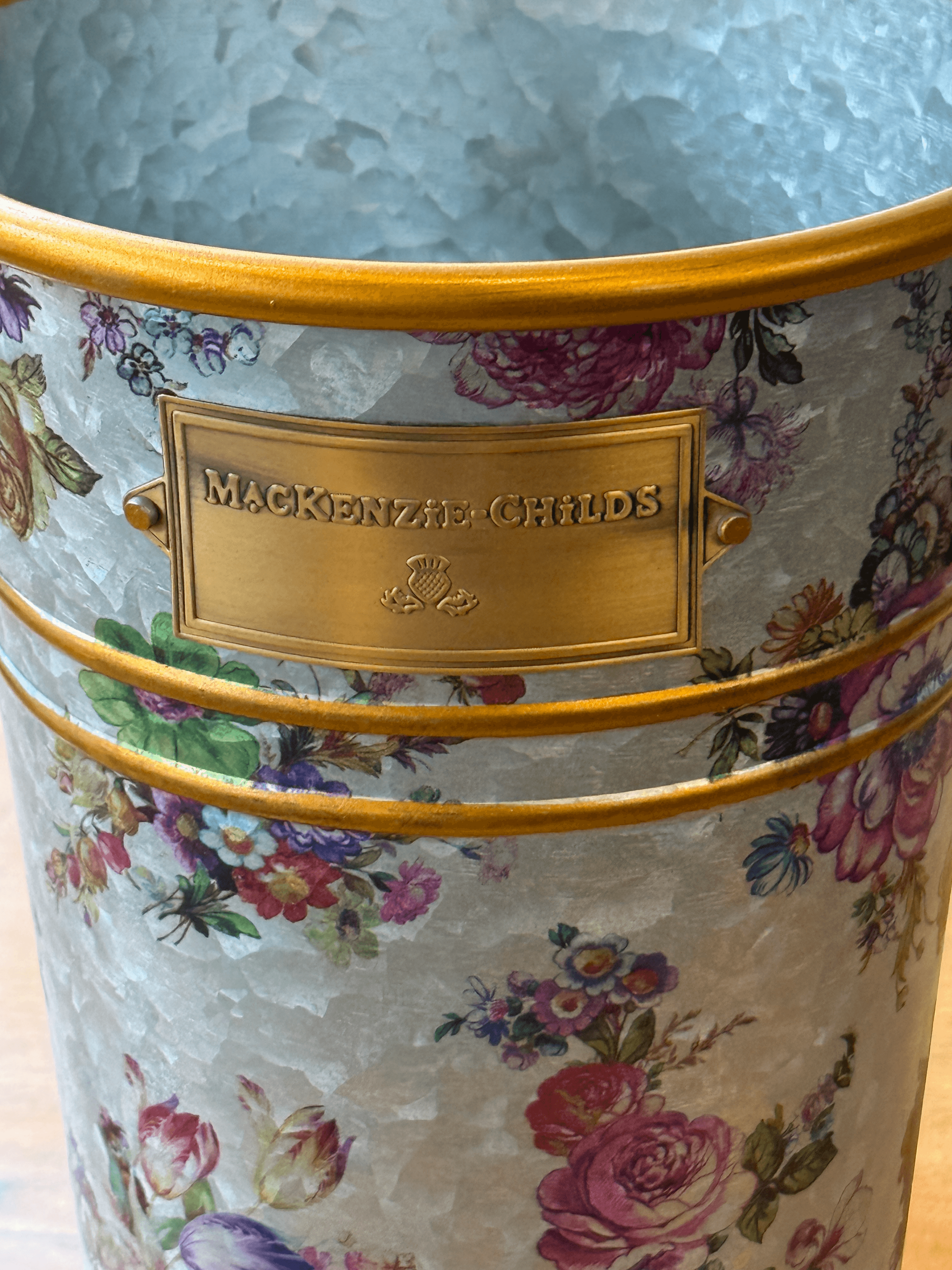 Mackenzie Childs Galvanized Metal Flower Market Vase - Thumbnail 5