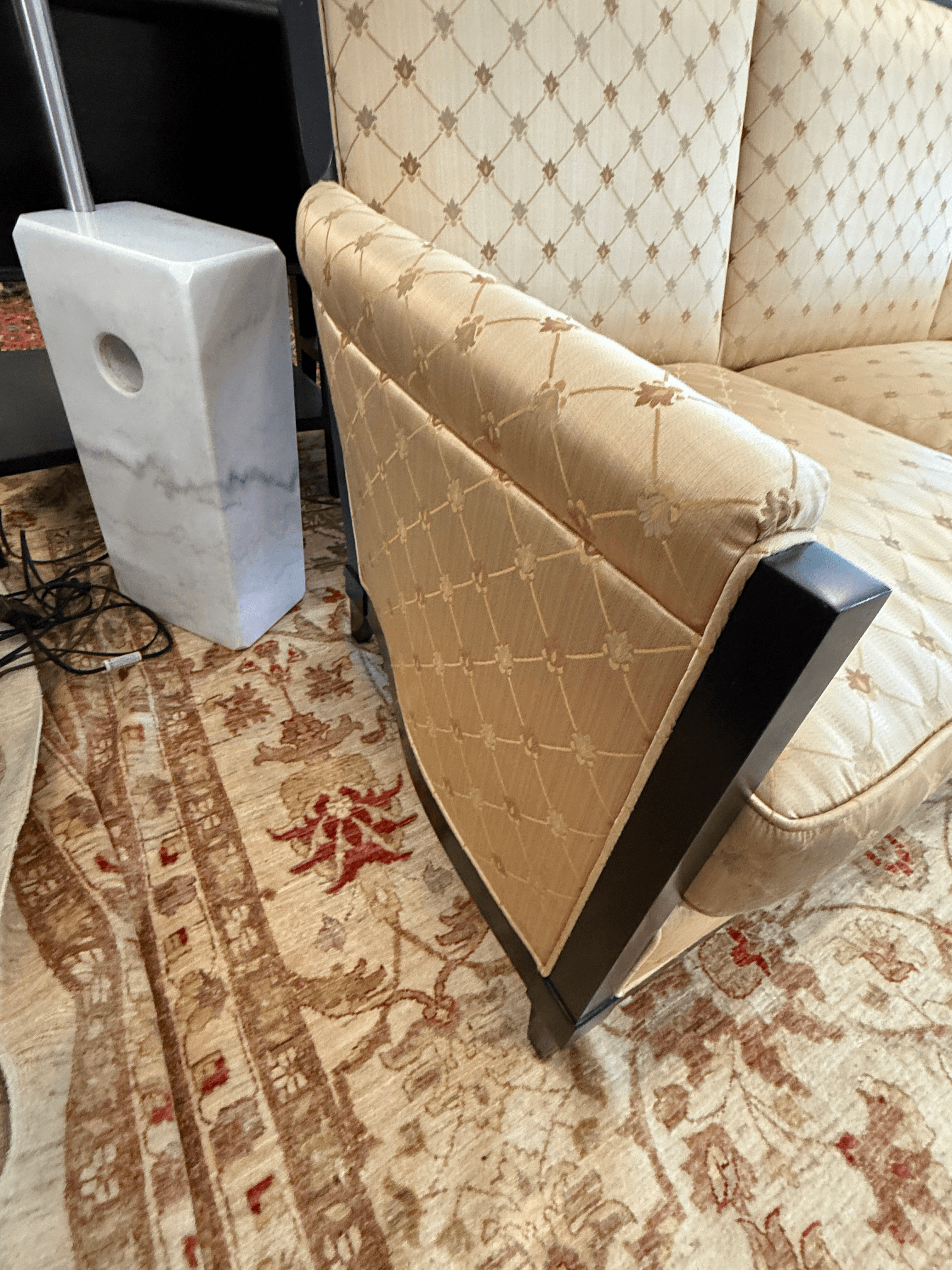 Donghia Golden Sofa With Exposed Wood Frame - Thumbnail 8