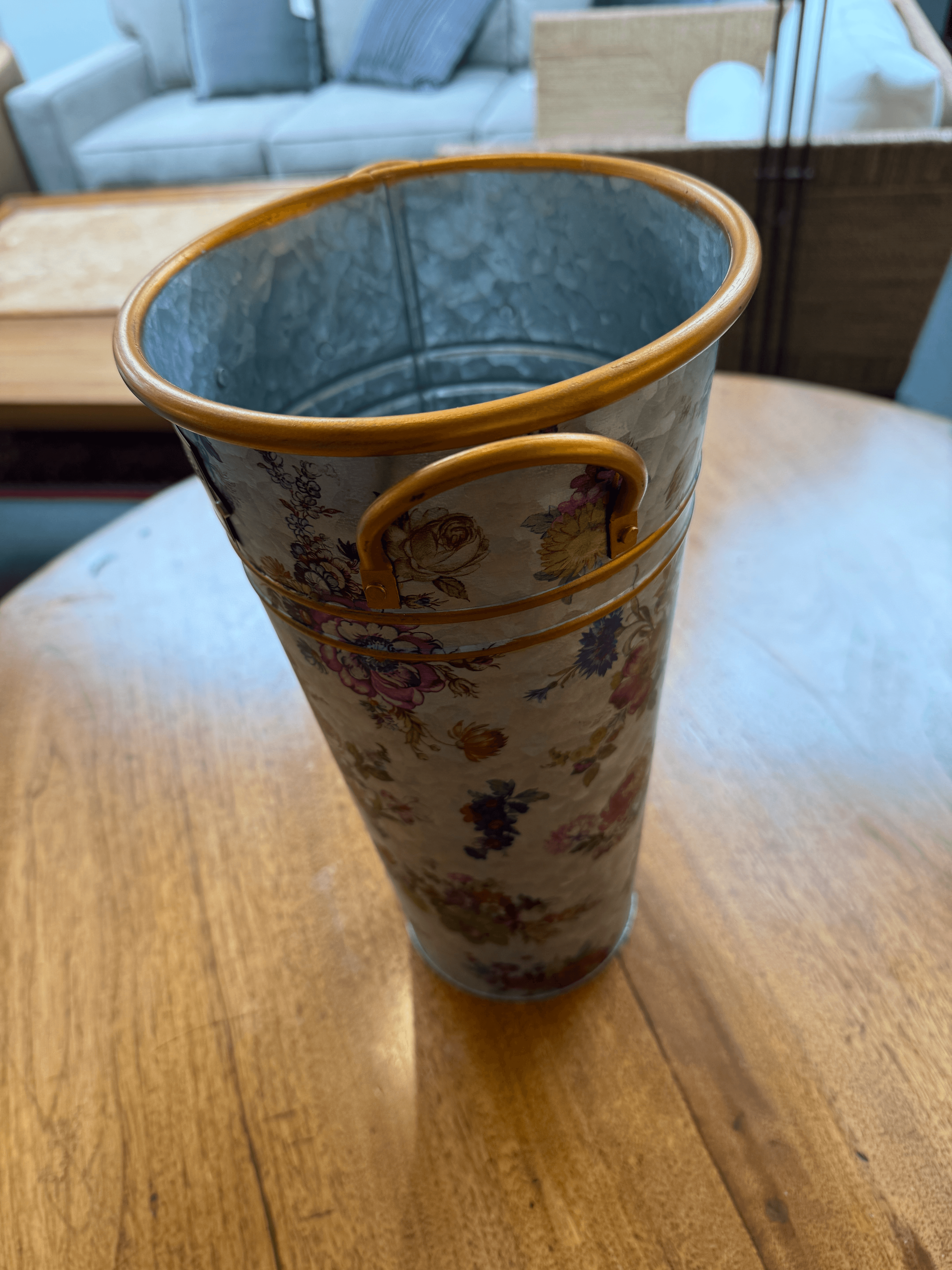 Mackenzie Childs Galvanized Metal Flower Market Vase - Thumbnail 10