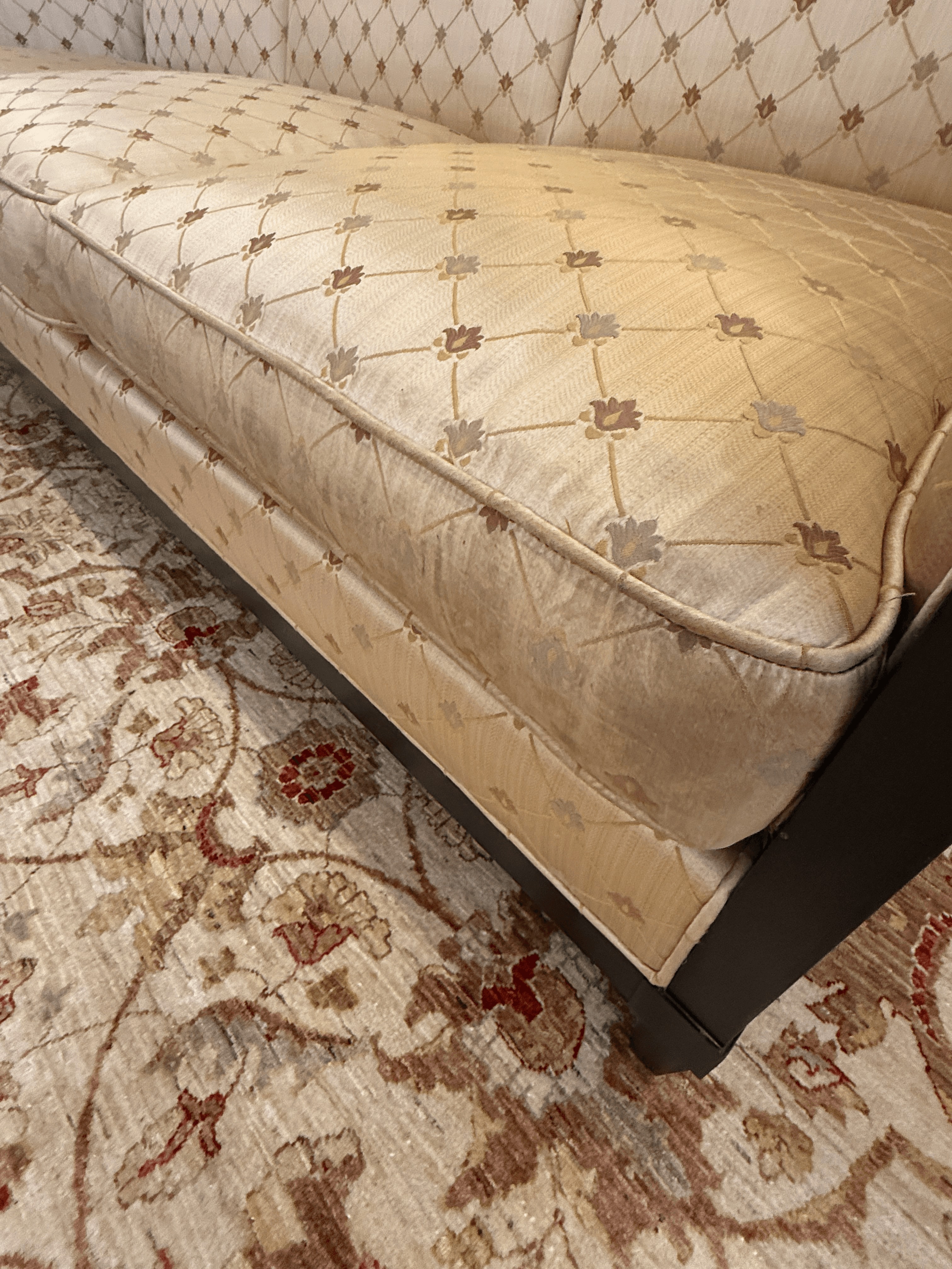 Donghia Golden Sofa With Exposed Wood Frame - Thumbnail 6