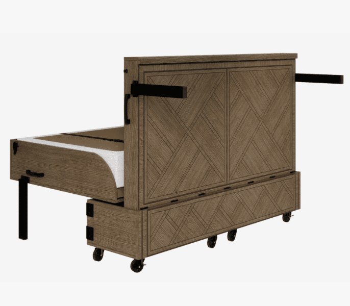 Foundry Select Queen Ambrosia Rolling Cabinet Bed Frame - Thumbnail 4