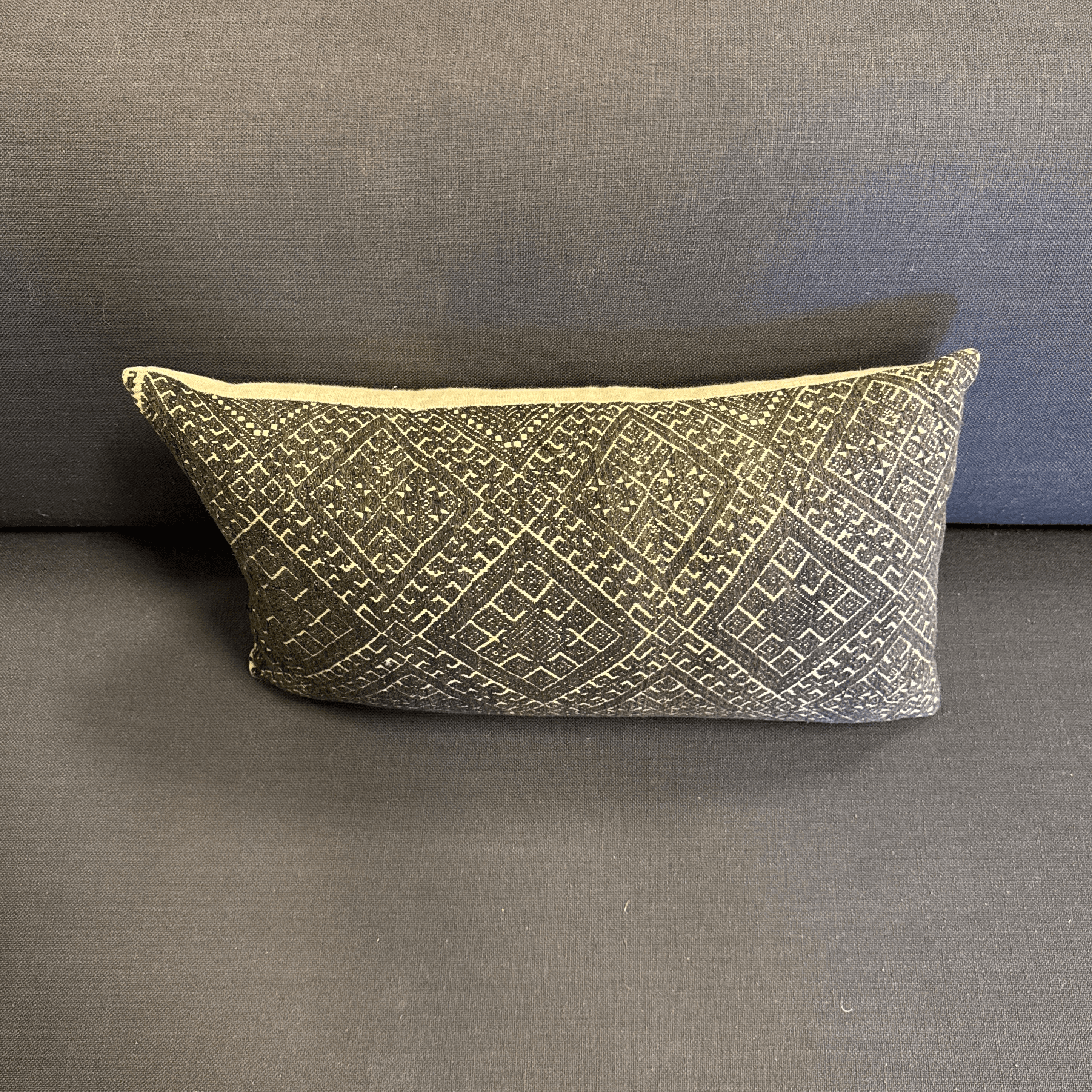 Bespoke Geometric Woven Lumbar Pillow - Thumbnail 9