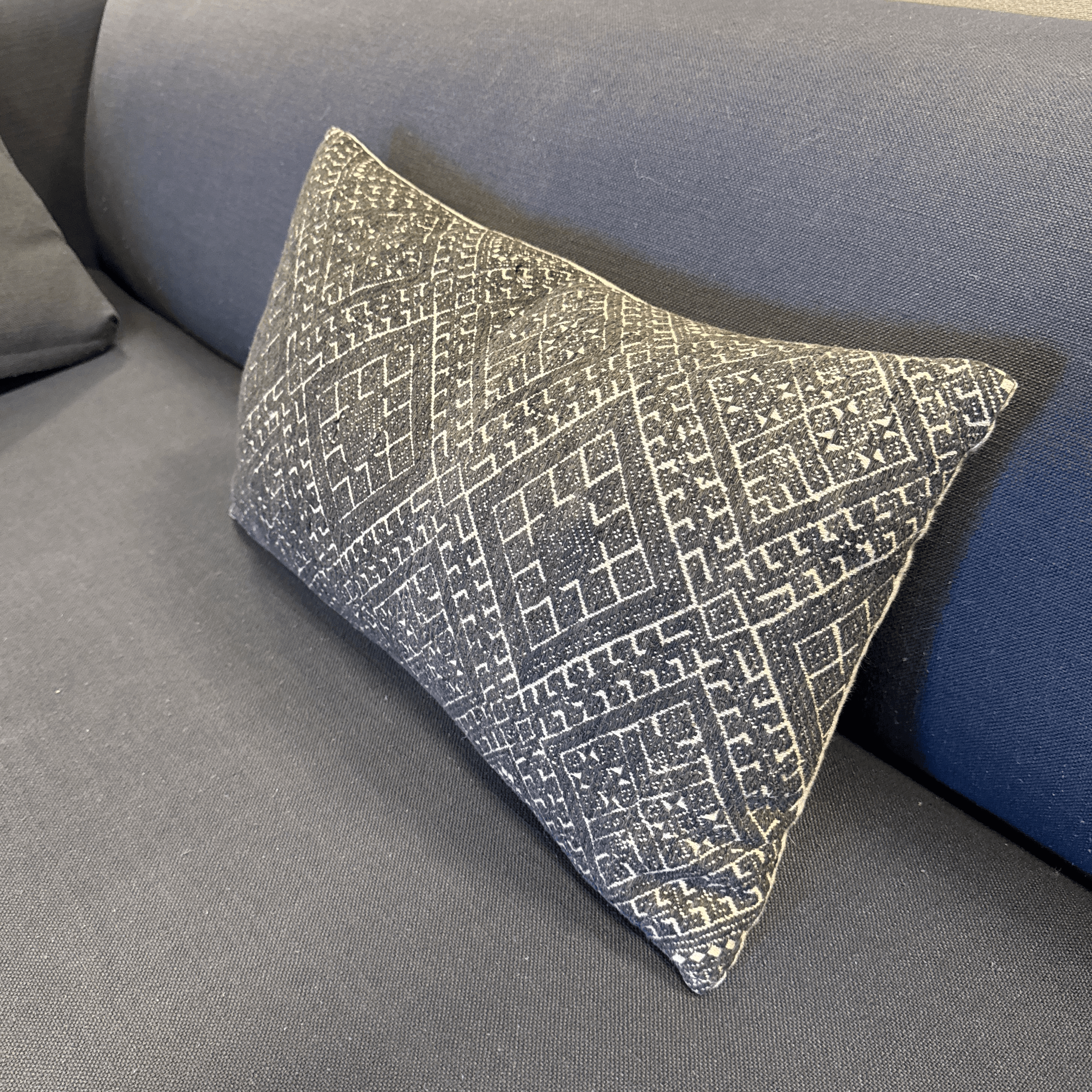Bespoke Geometric Woven Lumbar Pillow - Thumbnail 3