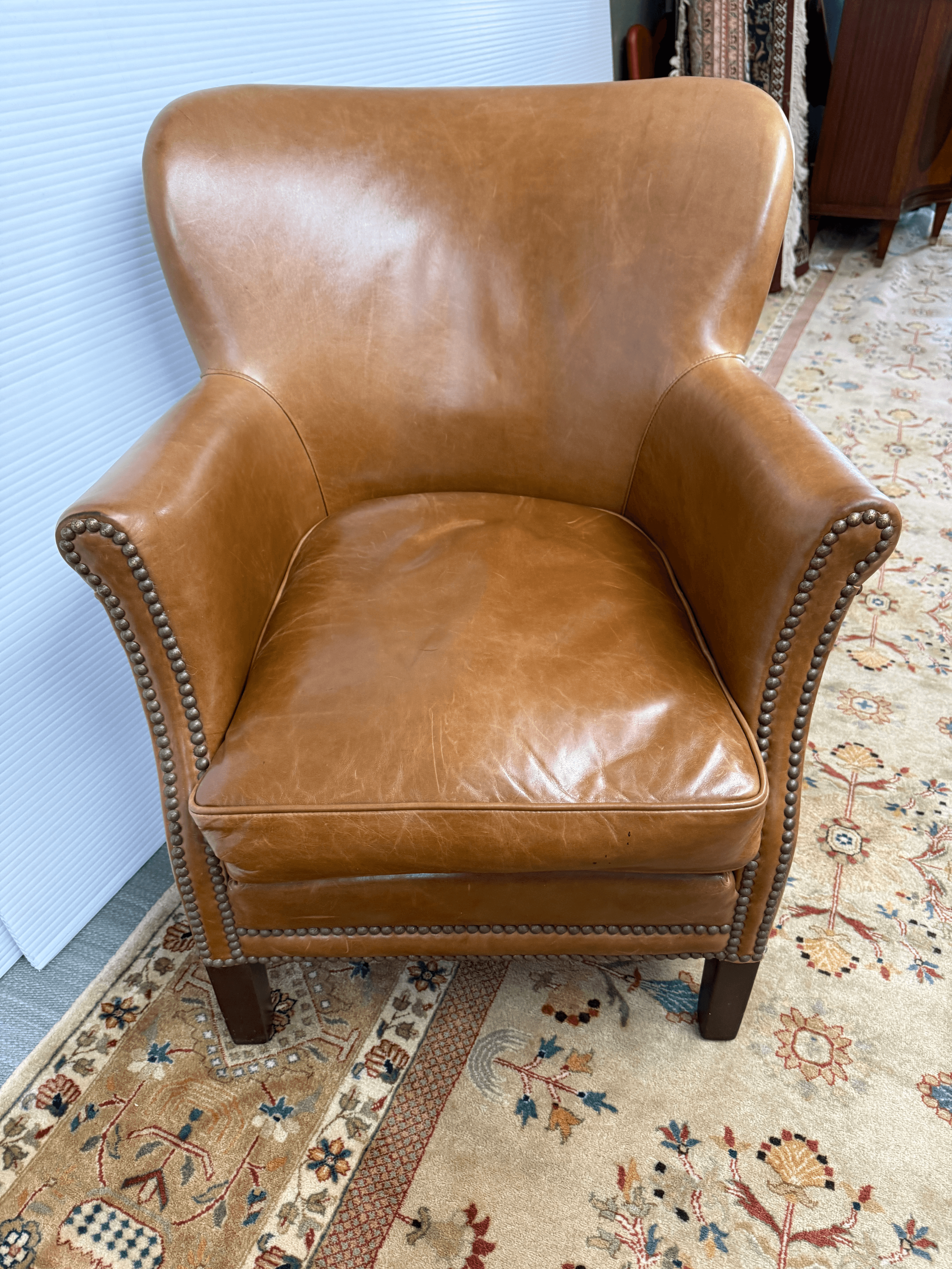 Sunrise Home Leather Wingback Armchair - Thumbnail 13