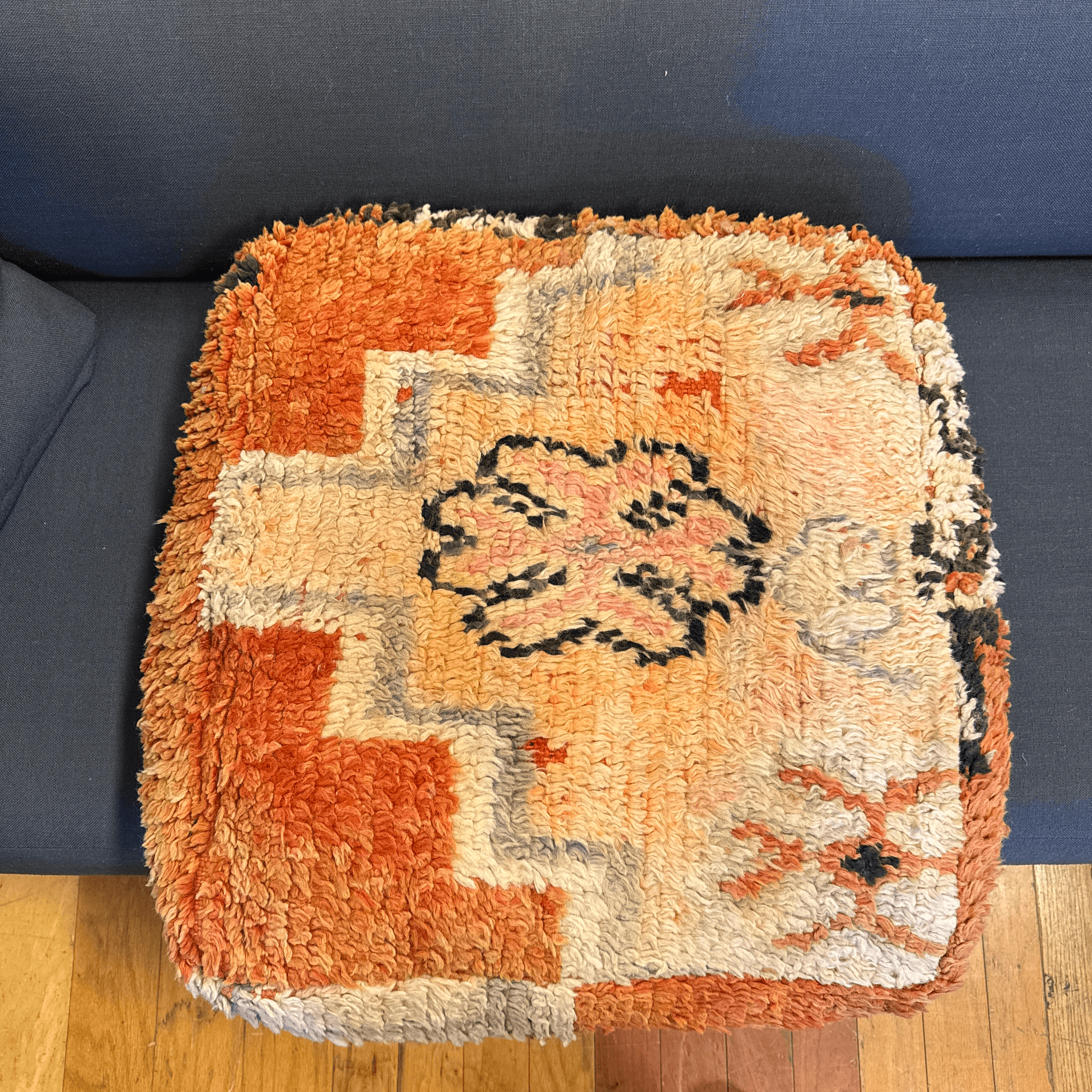 Moroccan Style Handwoven Floor Pillow - Thumbnail 6