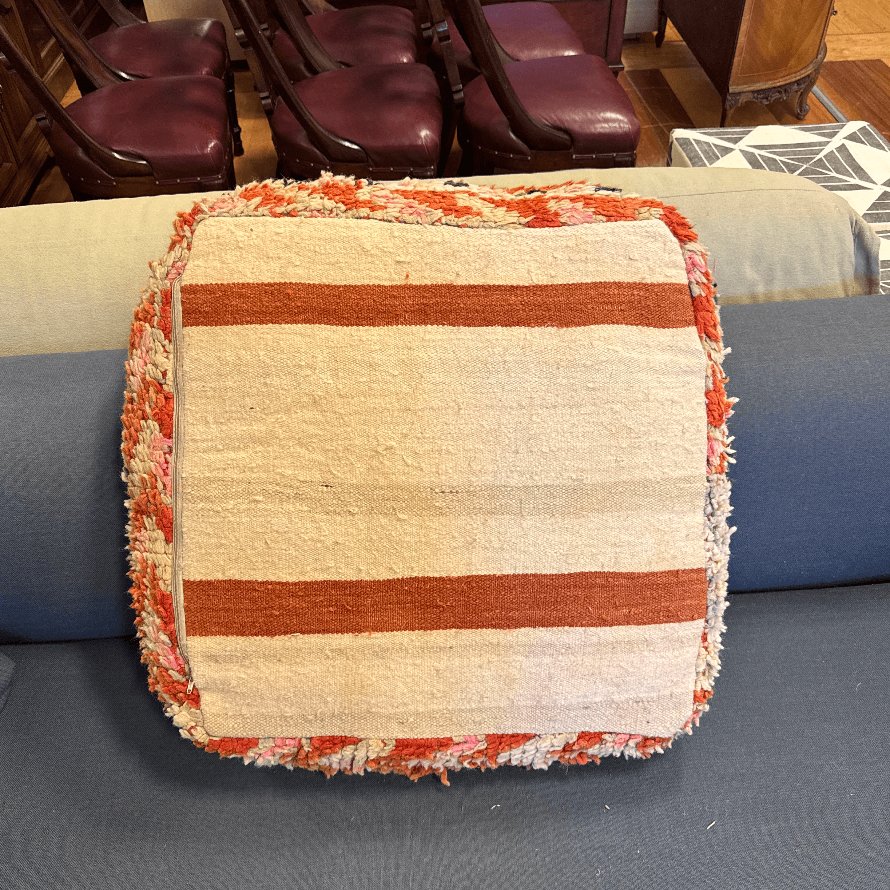 Moroccan Style Handwoven Floor Pillow - Thumbnail 8