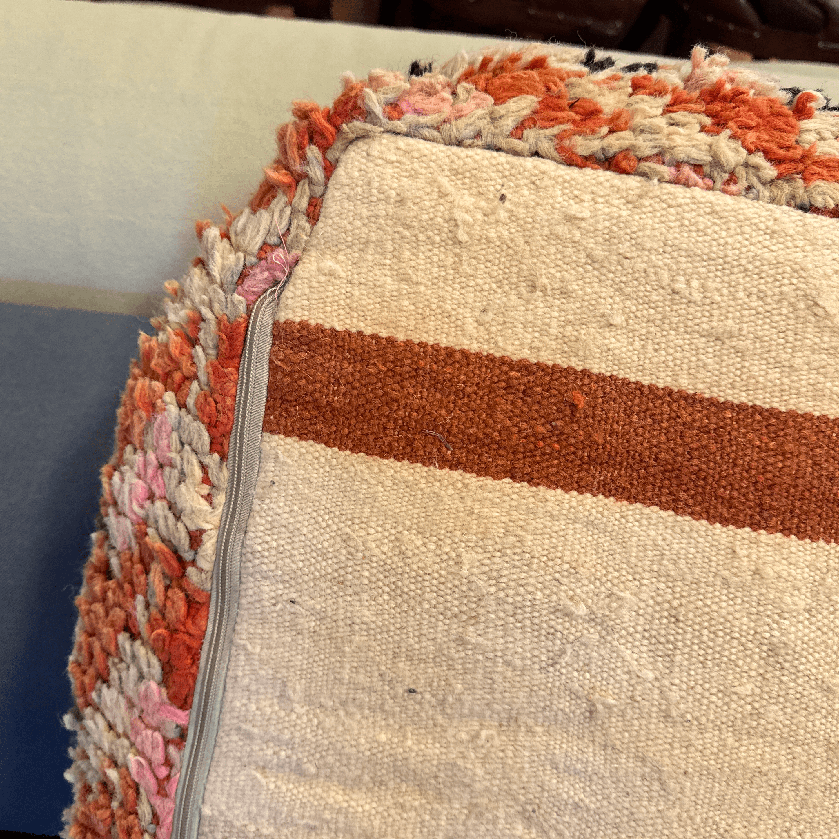 Moroccan Style Handwoven Floor Pillow - Thumbnail 12