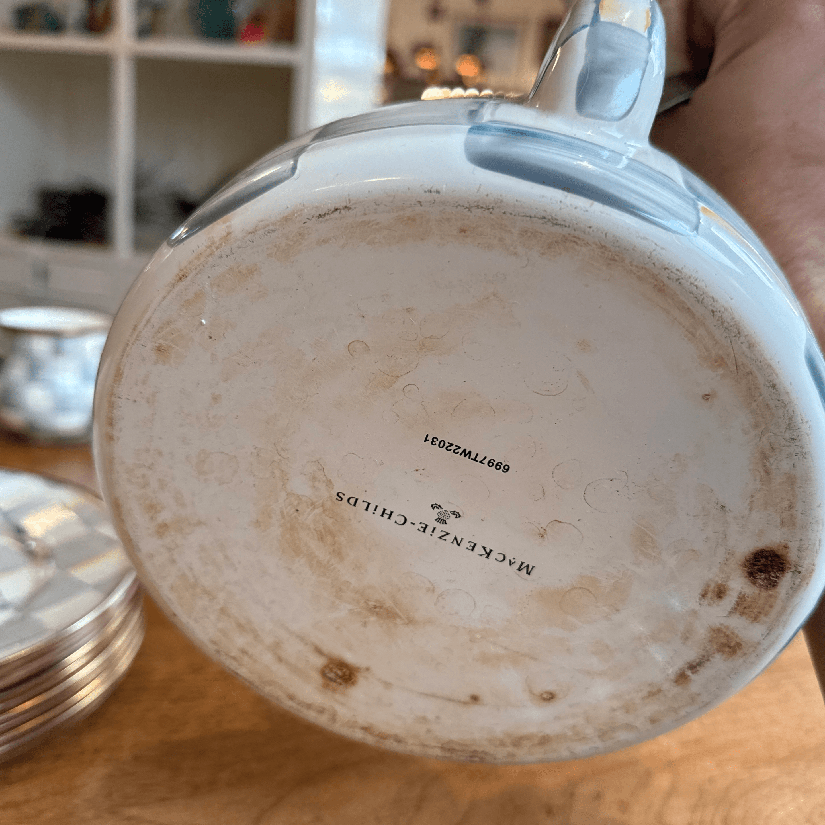 Mackenzie Childs Enamelware Sterling Check Dinnerware, Set of Twenty Nine - Thumbnail 13