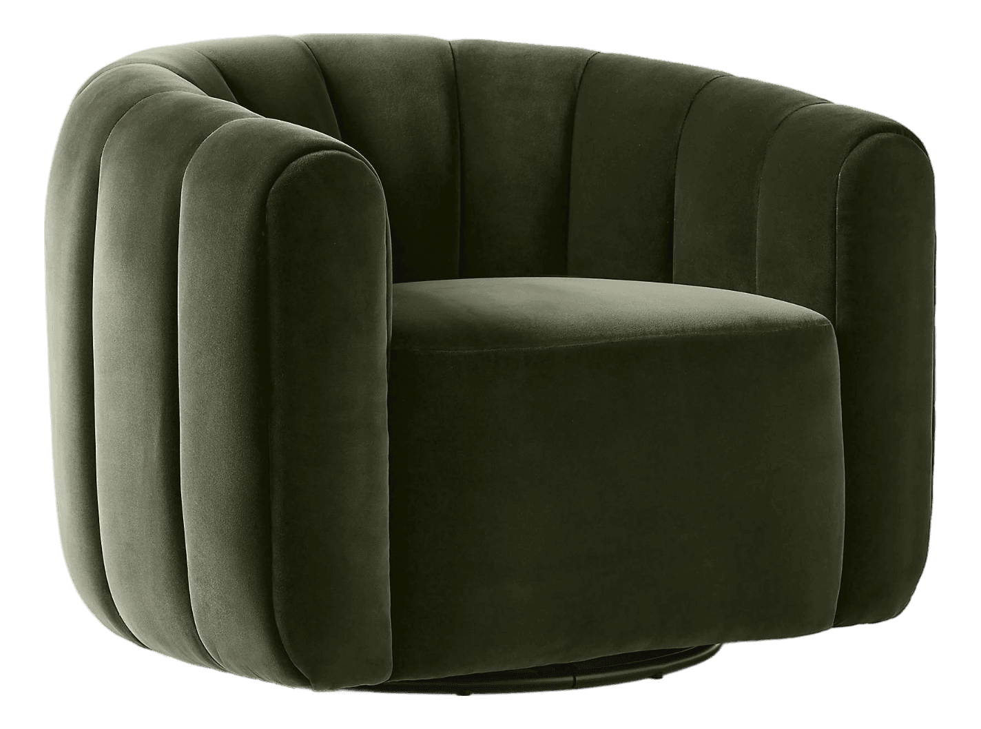 Vuue for Cb2 Fitz Modern Channeled Velvet Swivel Chair - Thumbnail 2