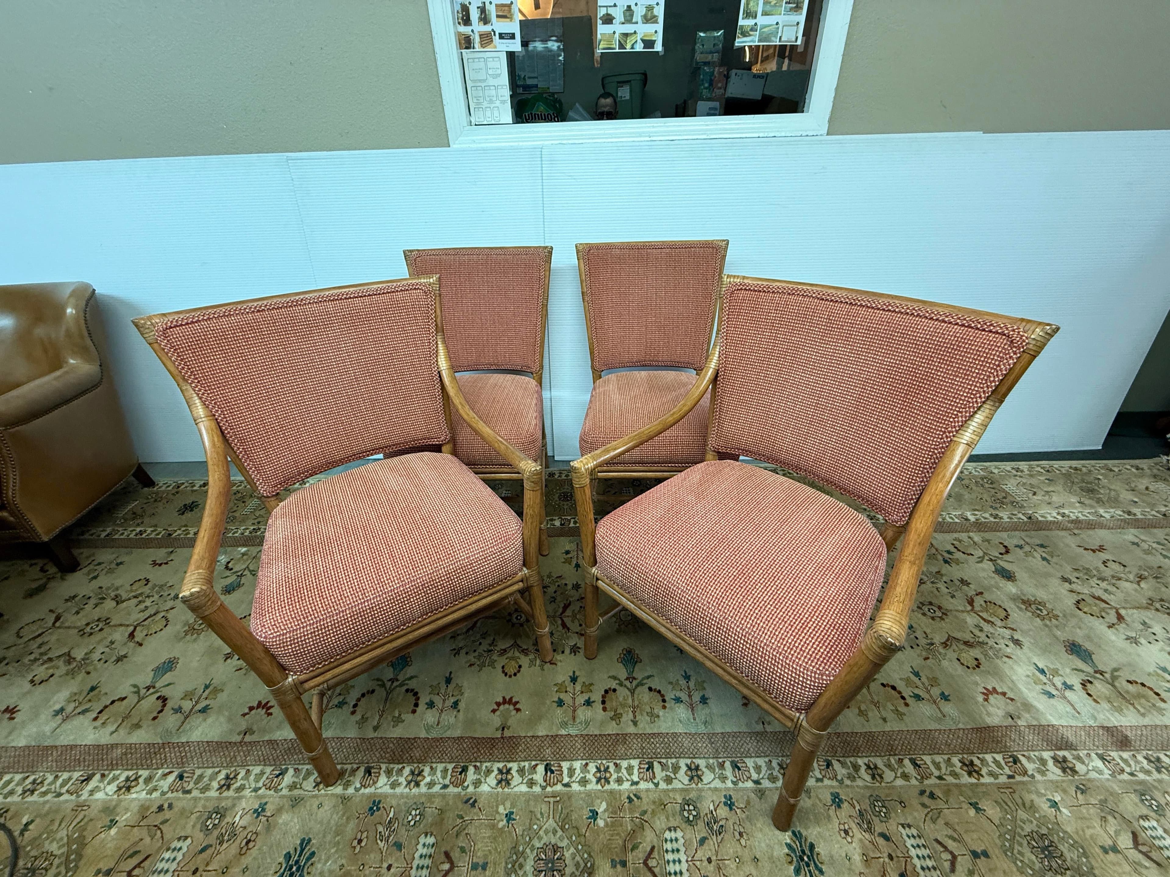 Orlando Diaz-Azcuy for McGuire Furniture Prescott Dining Chairs, Set of Four - Thumbnail 3