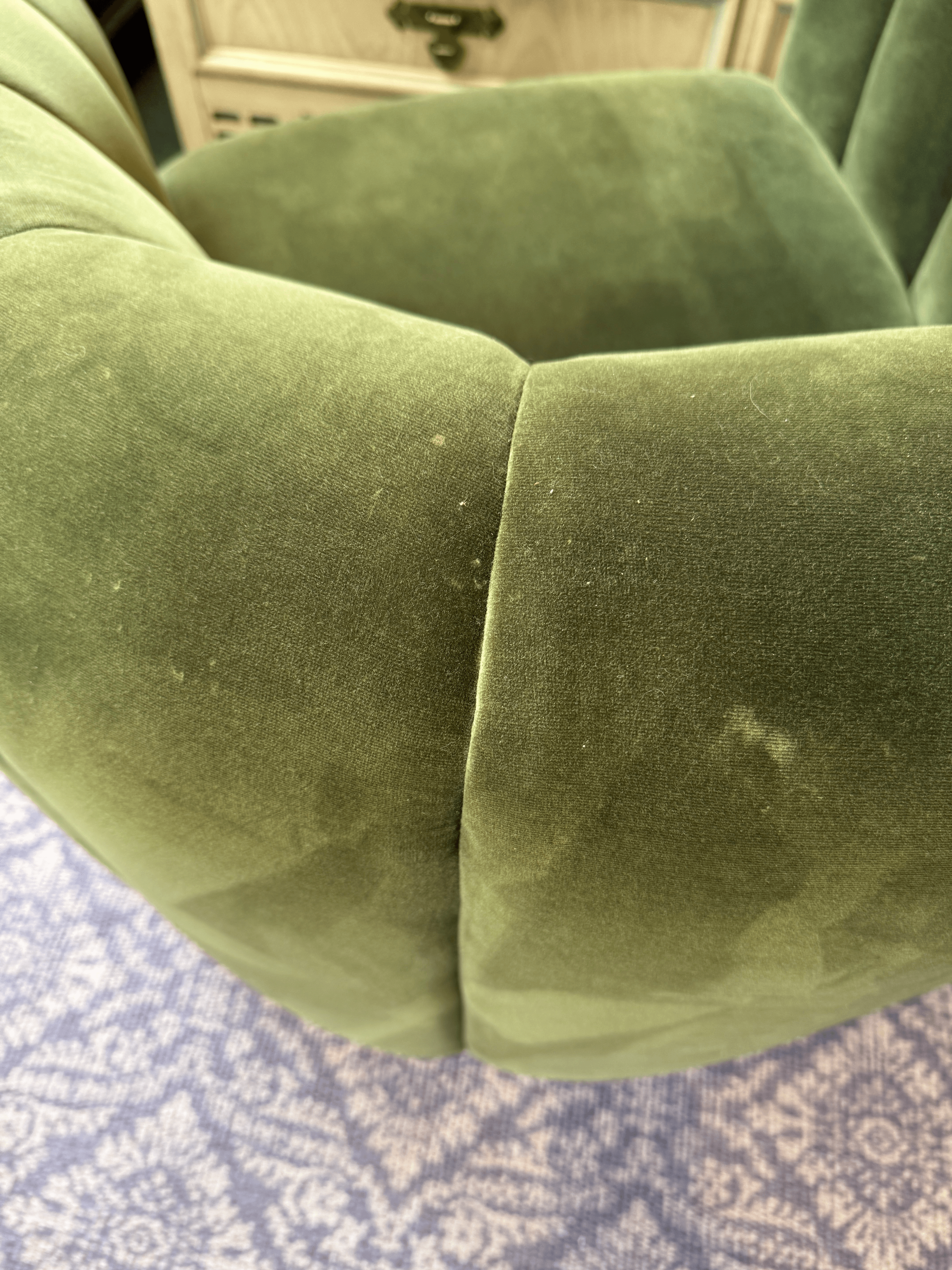 Vuue for Cb2 Fitz Modern Channeled Velvet Swivel Chair - Thumbnail 6