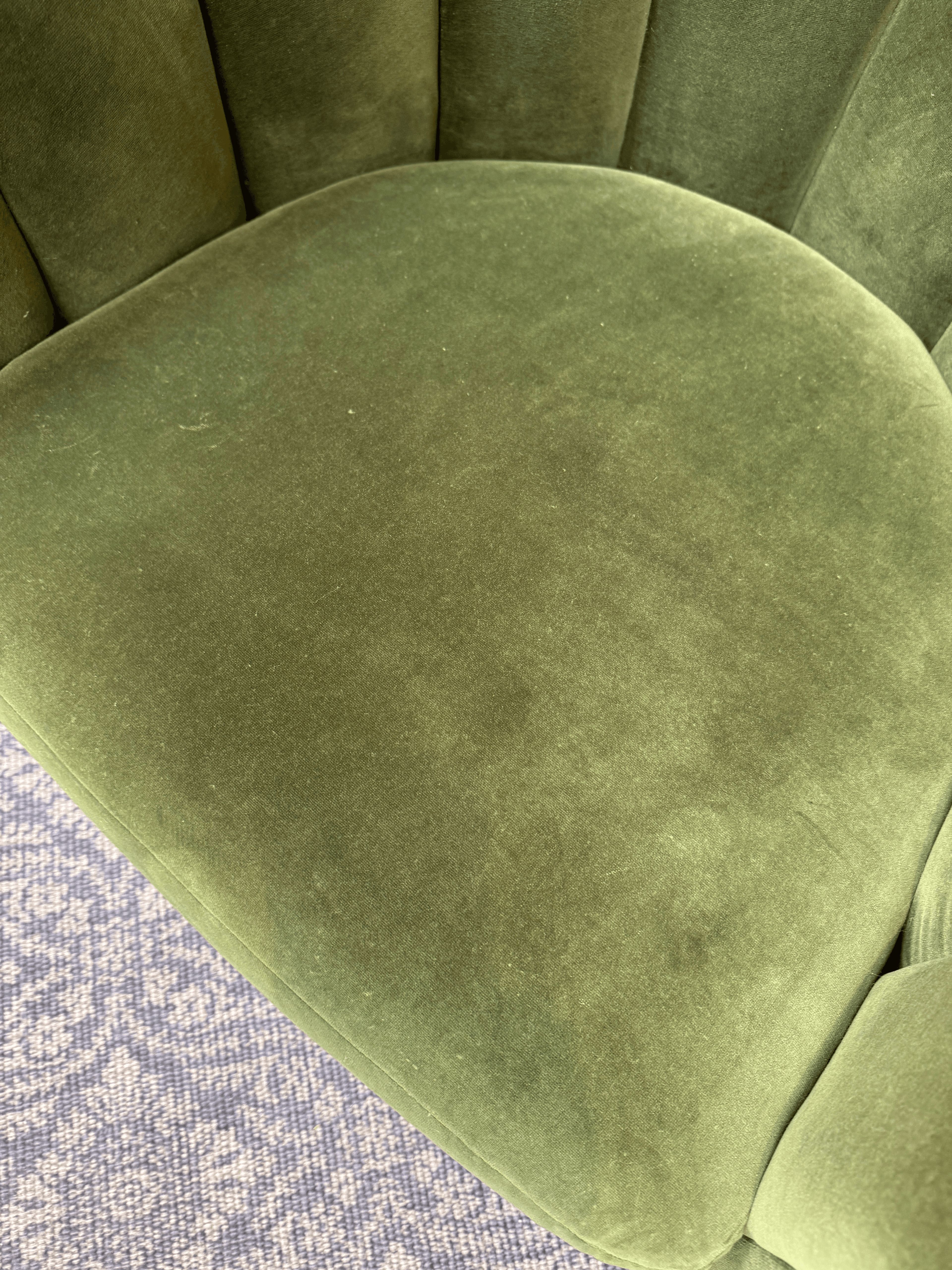Vuue for Cb2 Fitz Modern Channeled Velvet Swivel Chair - Thumbnail 10