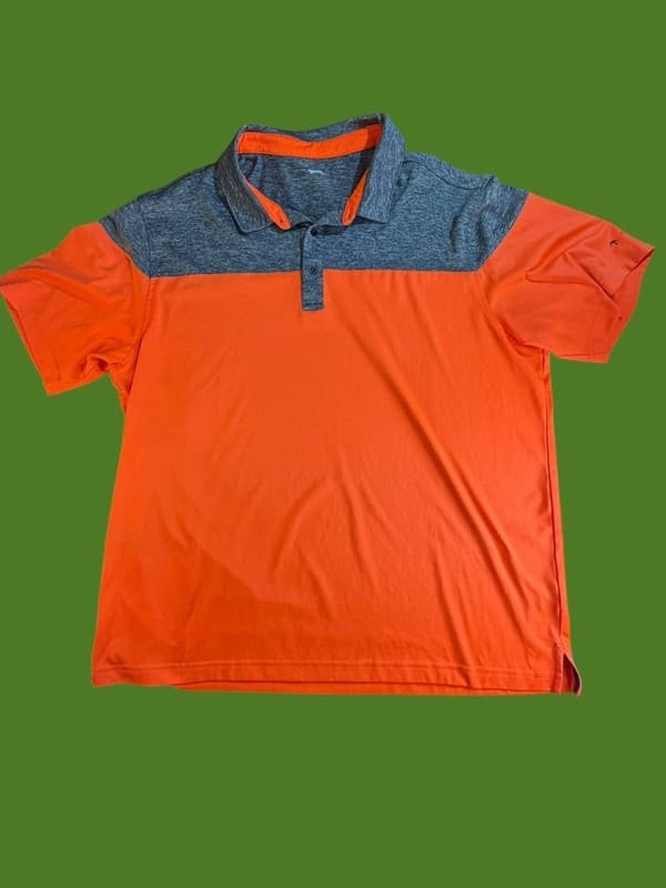 Slazenger Golf Mens Orange and Gray Colorblock Performance Polo Shirt Size XL - Thumbnail 4